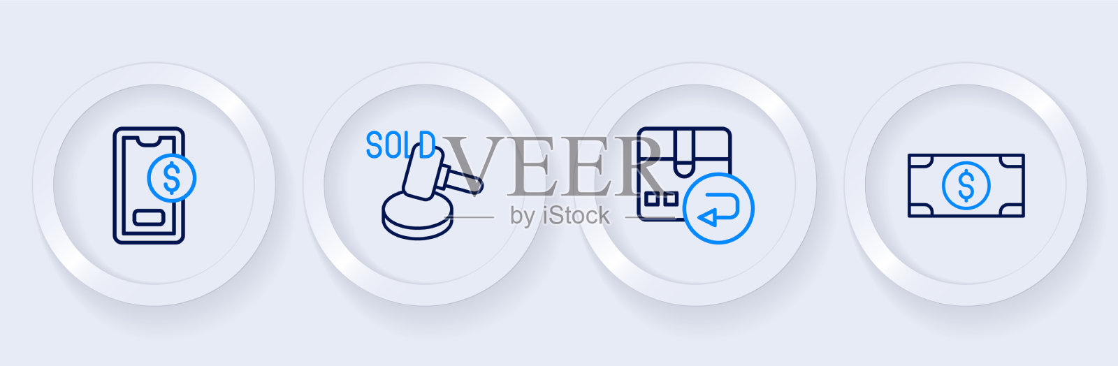 设置线叠纸钞现金返还纸板插画图片素材