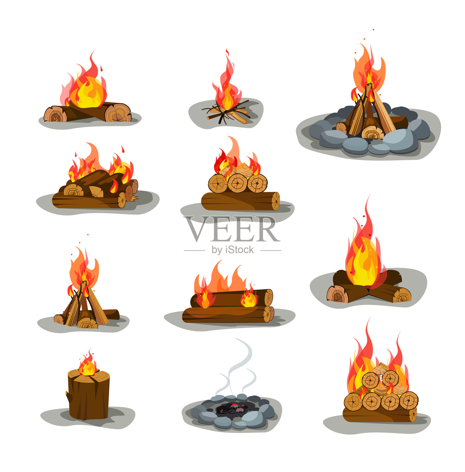 篝火集插画图片素材