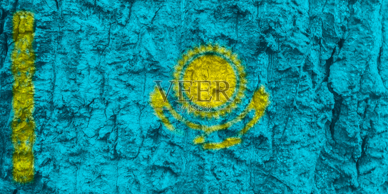 以哈萨克斯坦国旗纹理为背景照片摄影图片