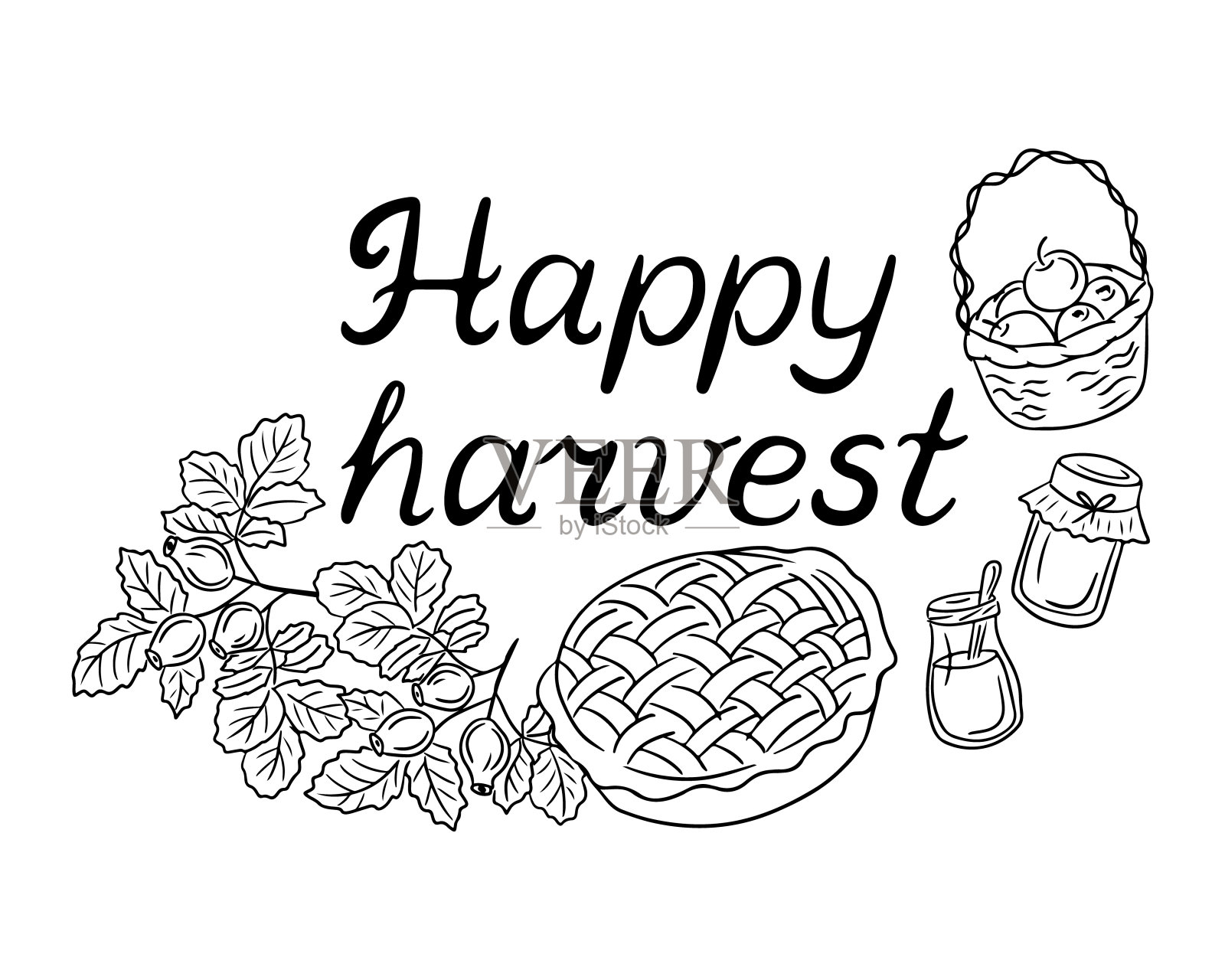 轮廓涂鸦手绘秋季报价插画图片素材