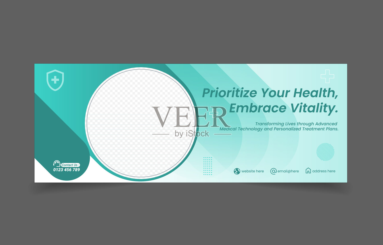 医疗保险覆盖社交媒体横幅推广数字营销插画图片素材