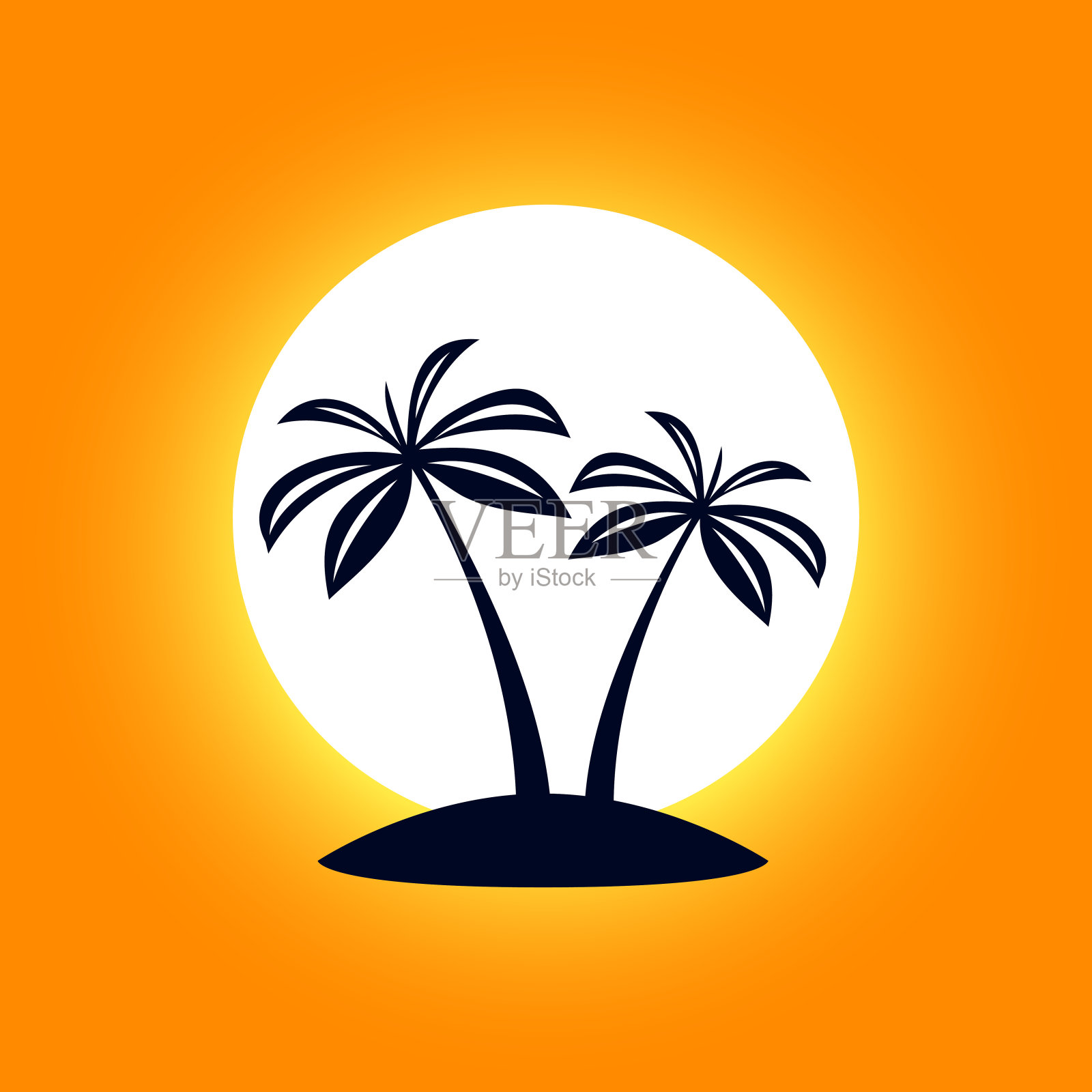 热带棕榈树插画图片素材