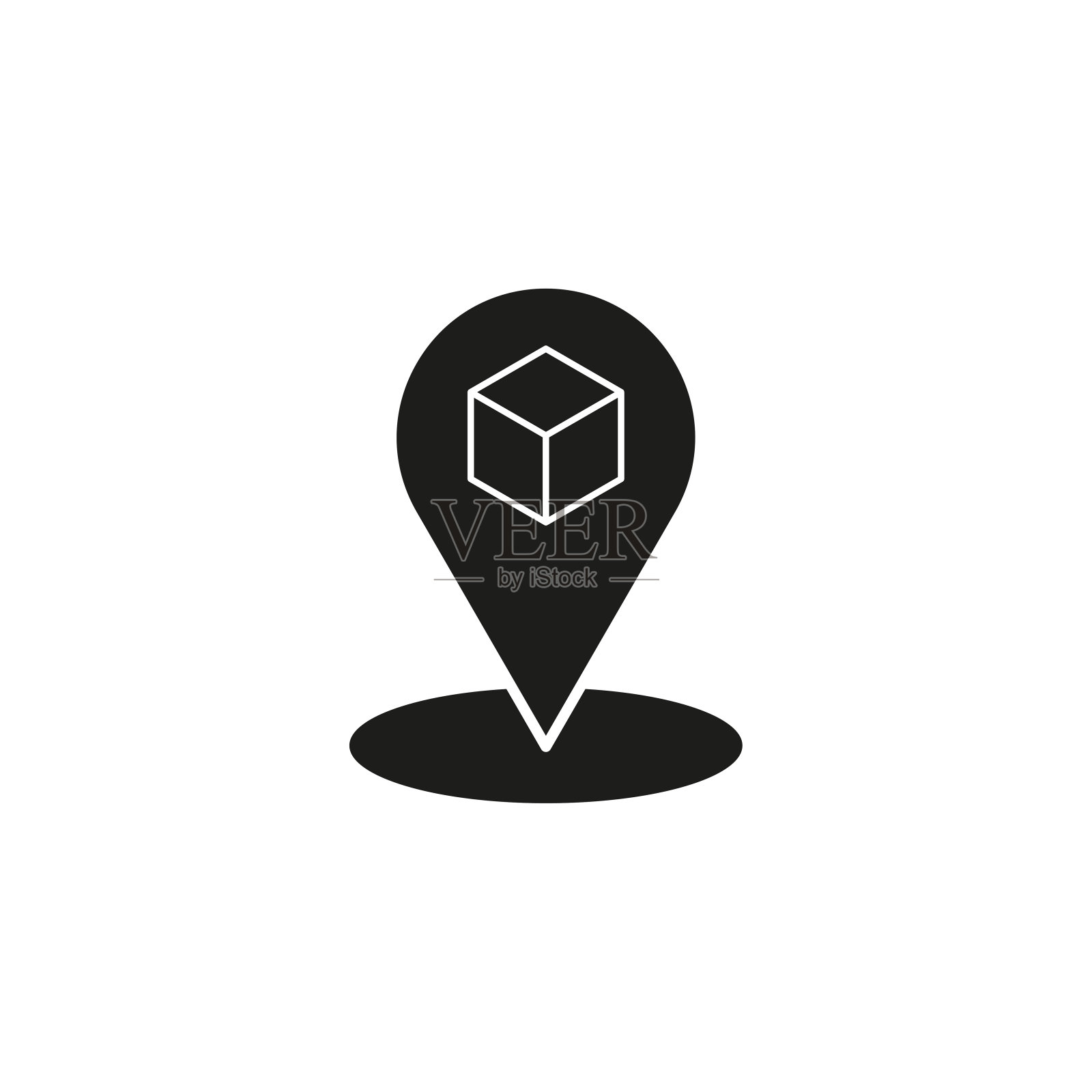 在取货点接收订单。配送服务，电子商务理念。点击收集图标。矢量插图。每股收益10。插画图片素材