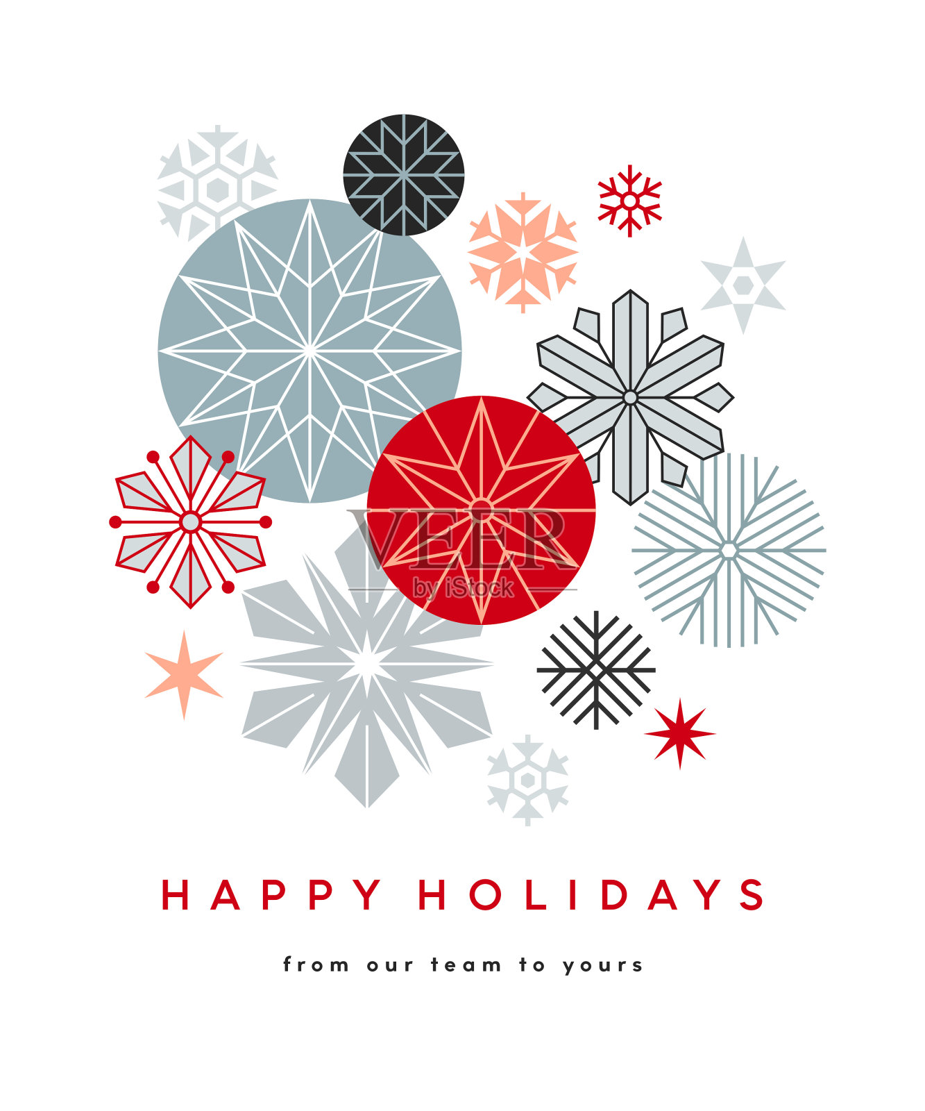 有星星和雪花的圣诞贺卡插画图片素材