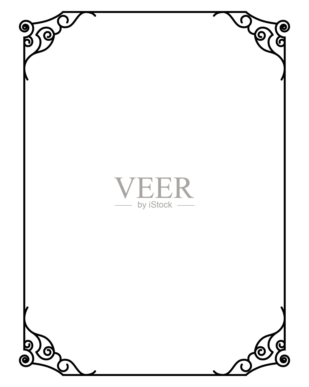 矢量帧黑色在一个白色的背景插画图片素材