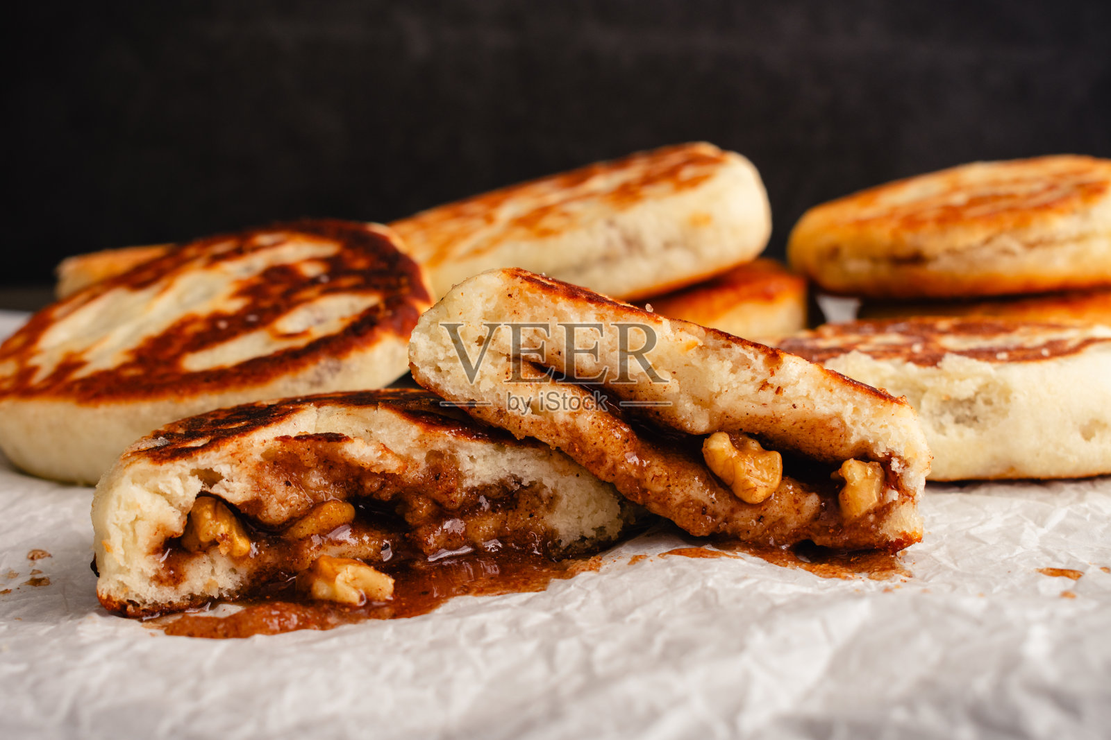 韩式红糖煎饼照片摄影图片