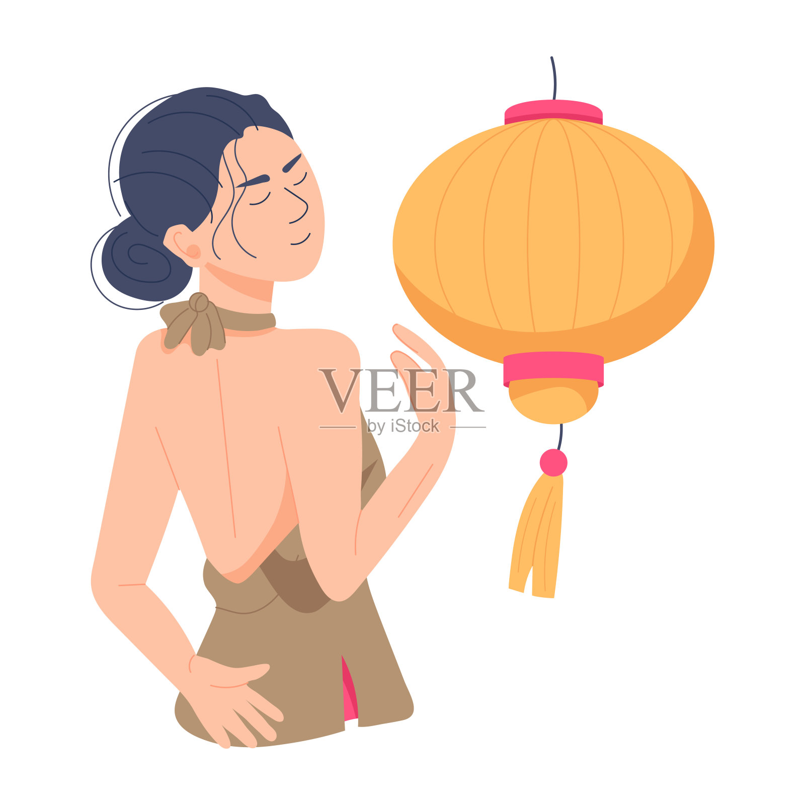 中国的灯插画图片素材