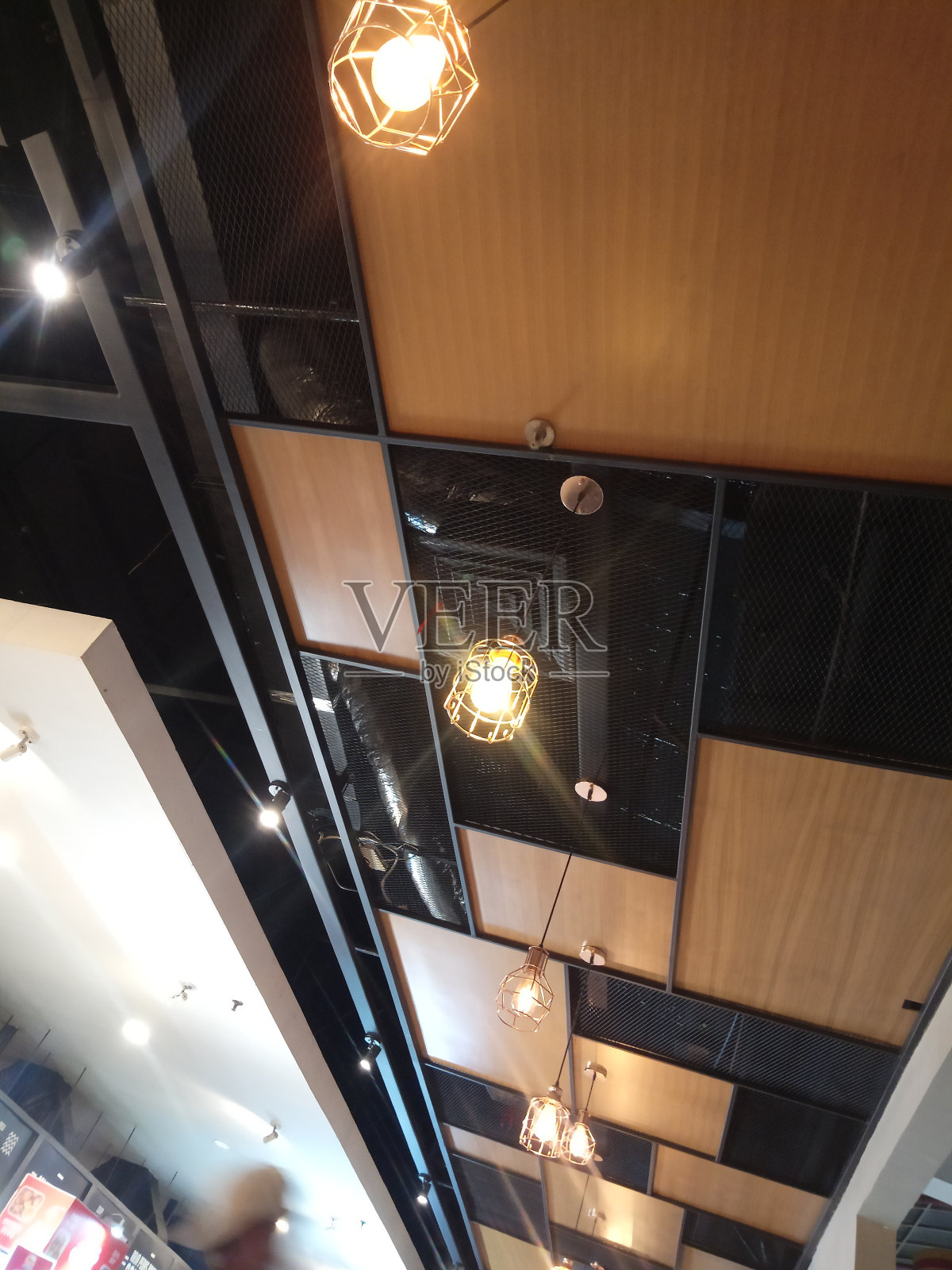 咖啡厅天花板设计照片摄影图片