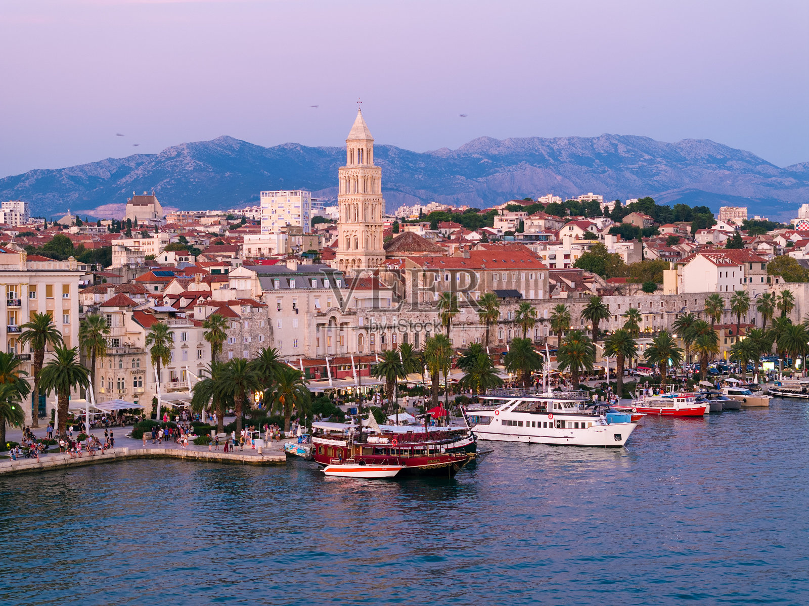 克罗地亚斯普利特市鸟瞰图照片摄影图片