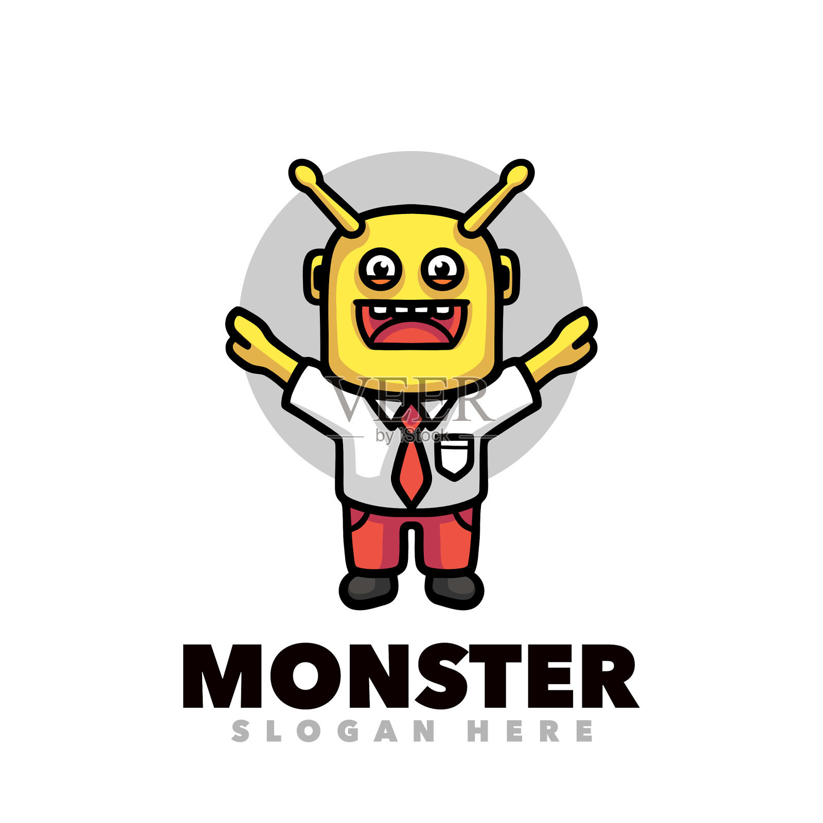 怪兽返校插画图片素材