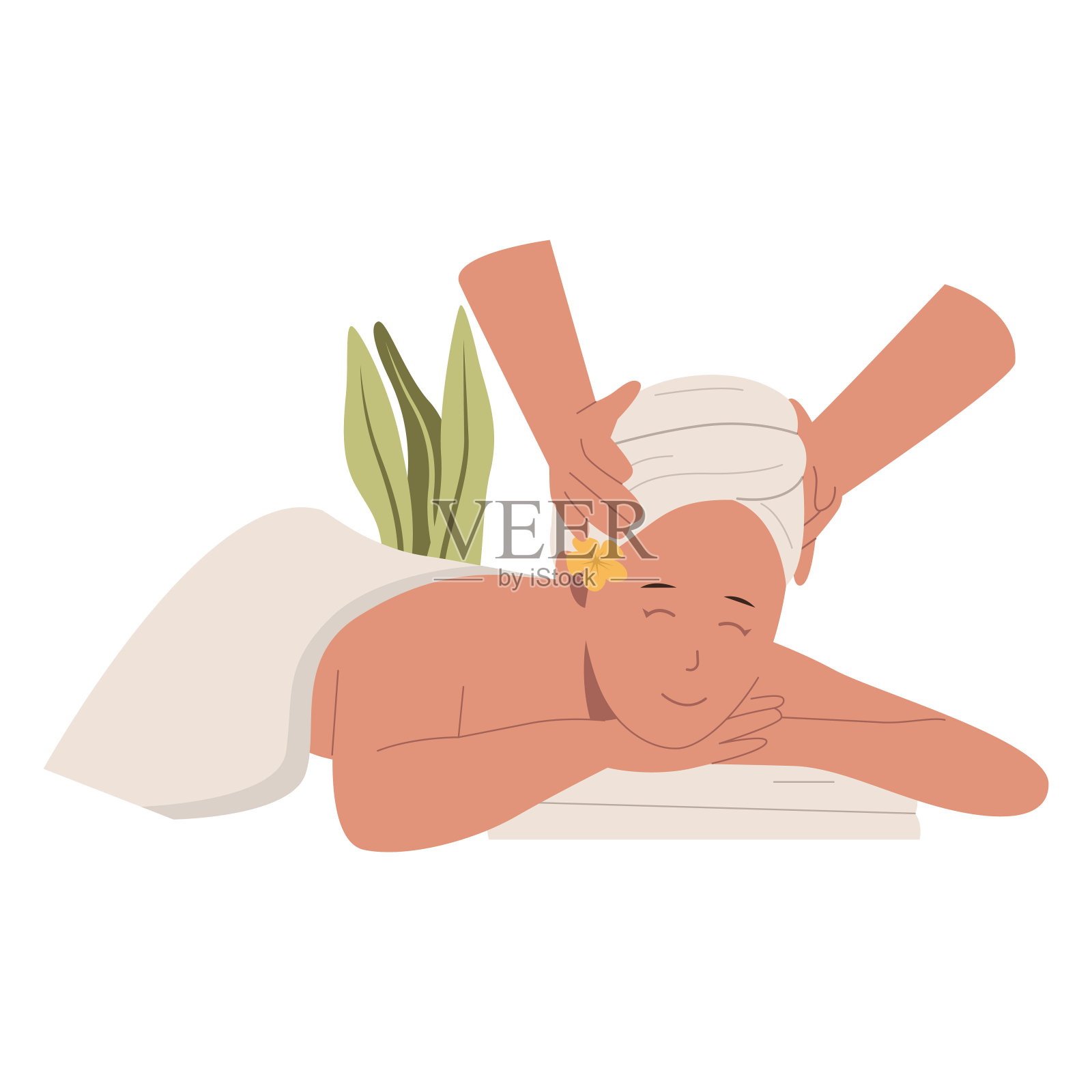 按摩和身体水疗插画概念插画图片素材