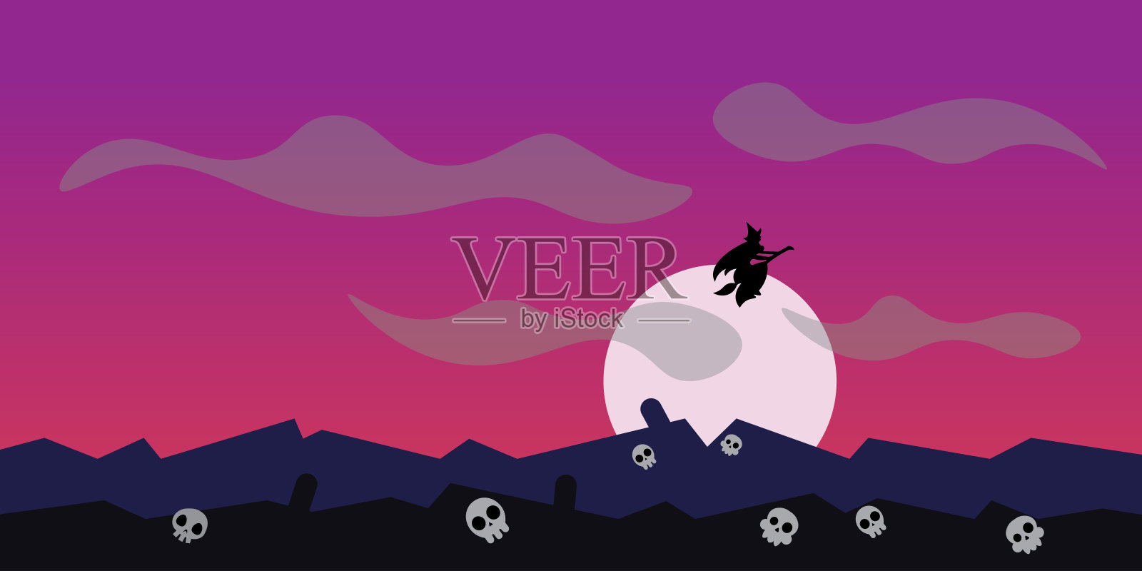 矢量背景设计与万圣节的主题插画图片素材