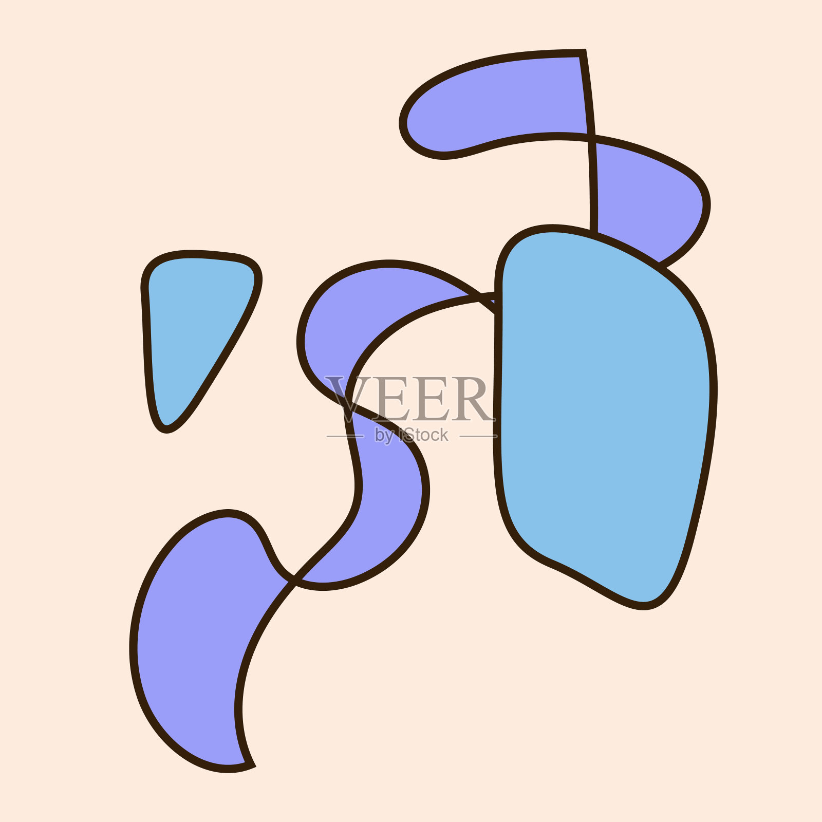 摘要涂鸦曲线线条形状符号轮廓滑稽图标海报模板图案背景插画图片素材