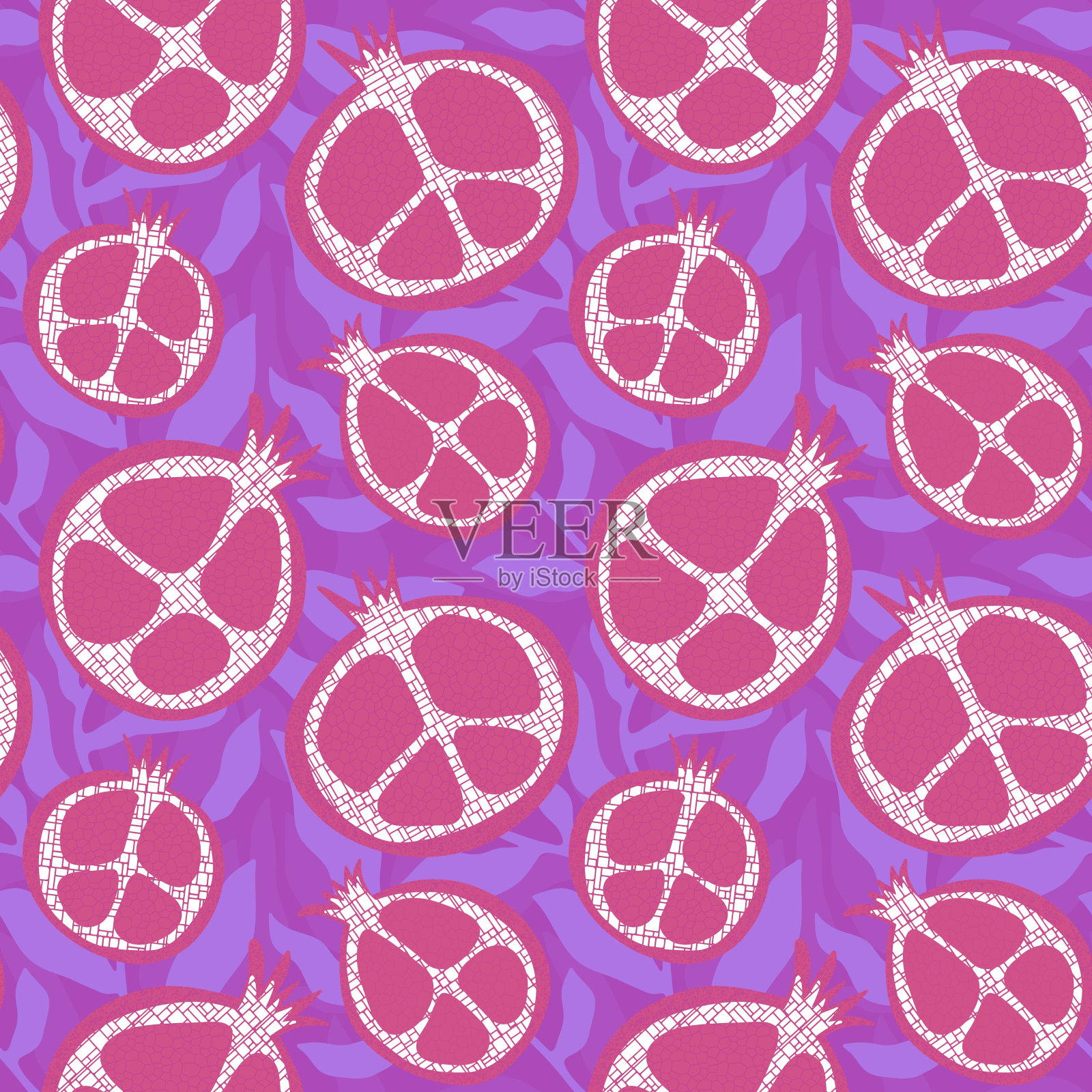 石榴无缝花纹用于织物和纺织品及包装插画图片素材