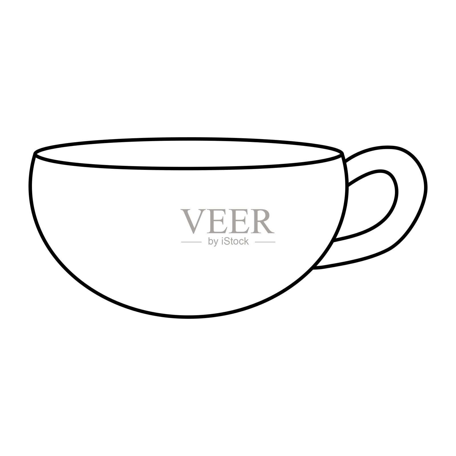 杯线茶咖啡巴比科饮料咖啡馆插画图片素材