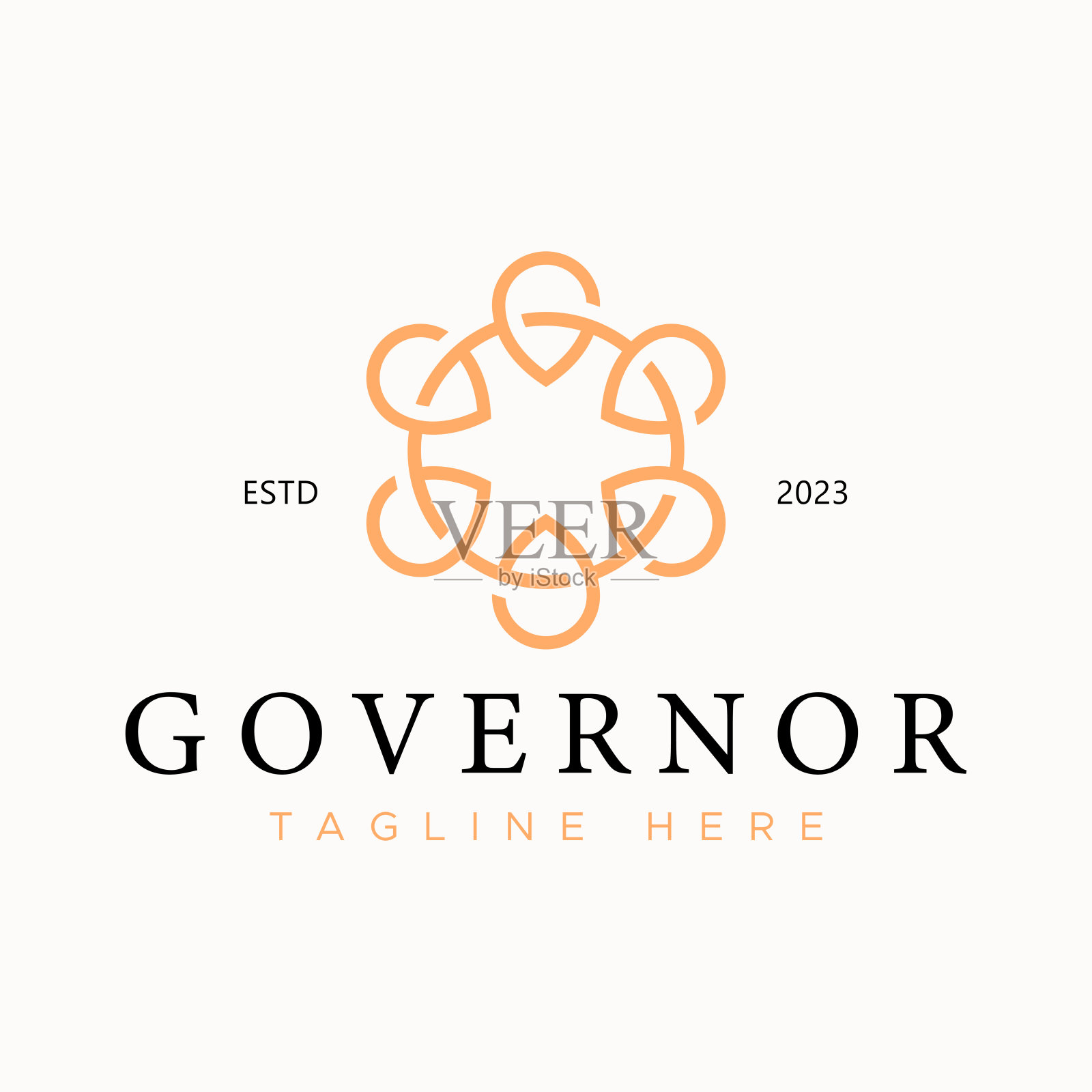 总督标志符号抽象圆形字母组合商务办公室插画图片素材