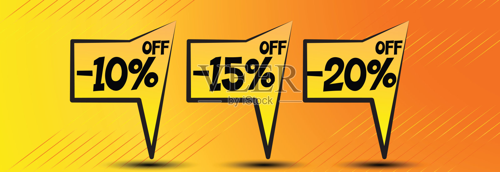 10 15 20%折扣浮动气球插画图片素材