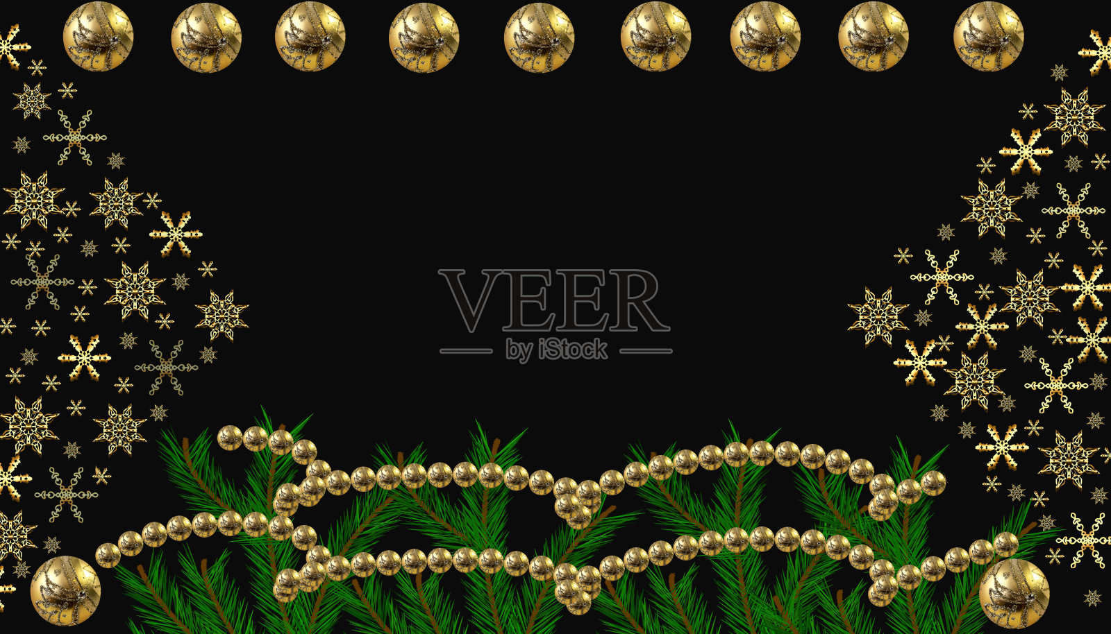 新年快乐，圣诞快乐!可以用作明信片，互联网横幅或传单。插图有文字的空间，复制的空间。照片摄影图片