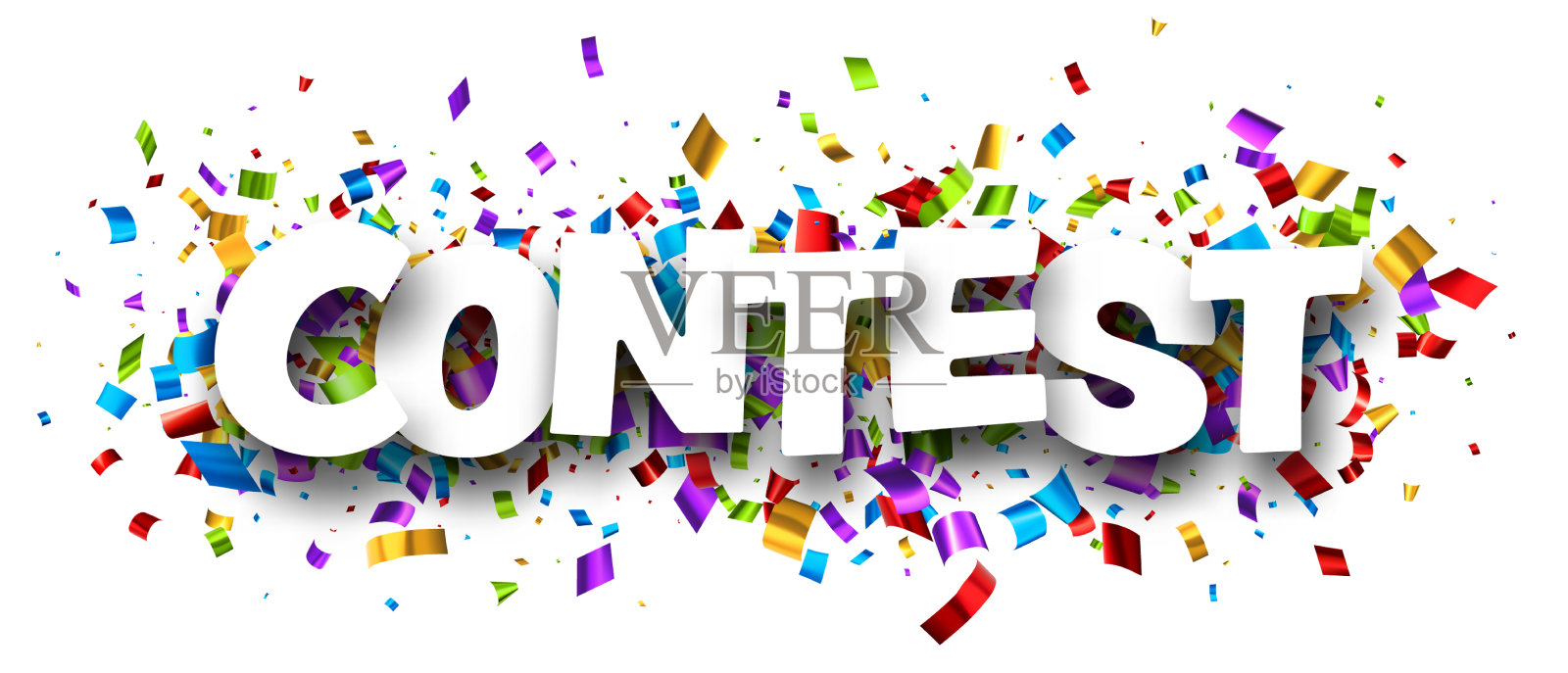 比赛标志在五彩缤纷的彩带上插画图片素材