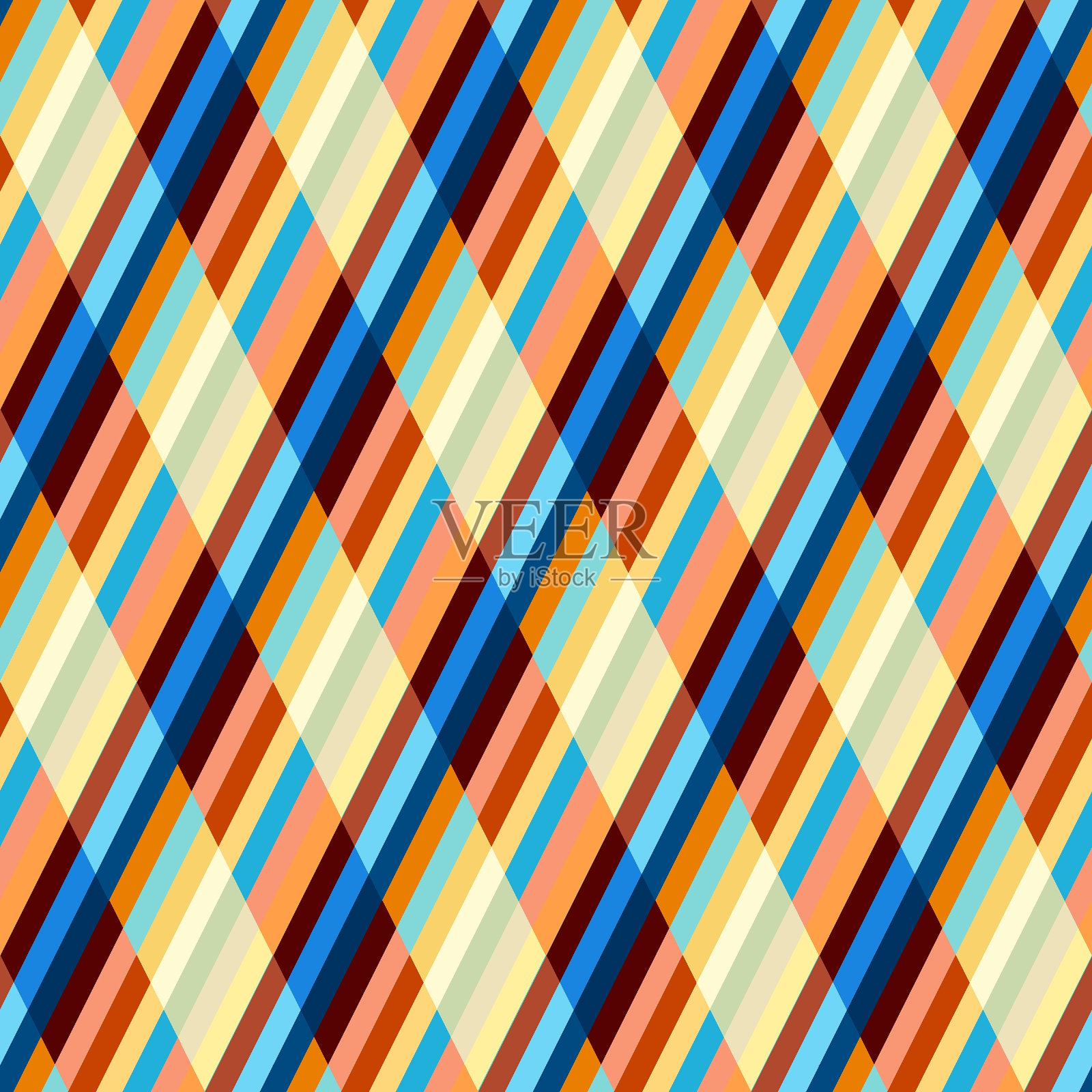 经典菱形无缝图案背景。矢量图像。格子拼接风格。对角线图案。插画图片素材