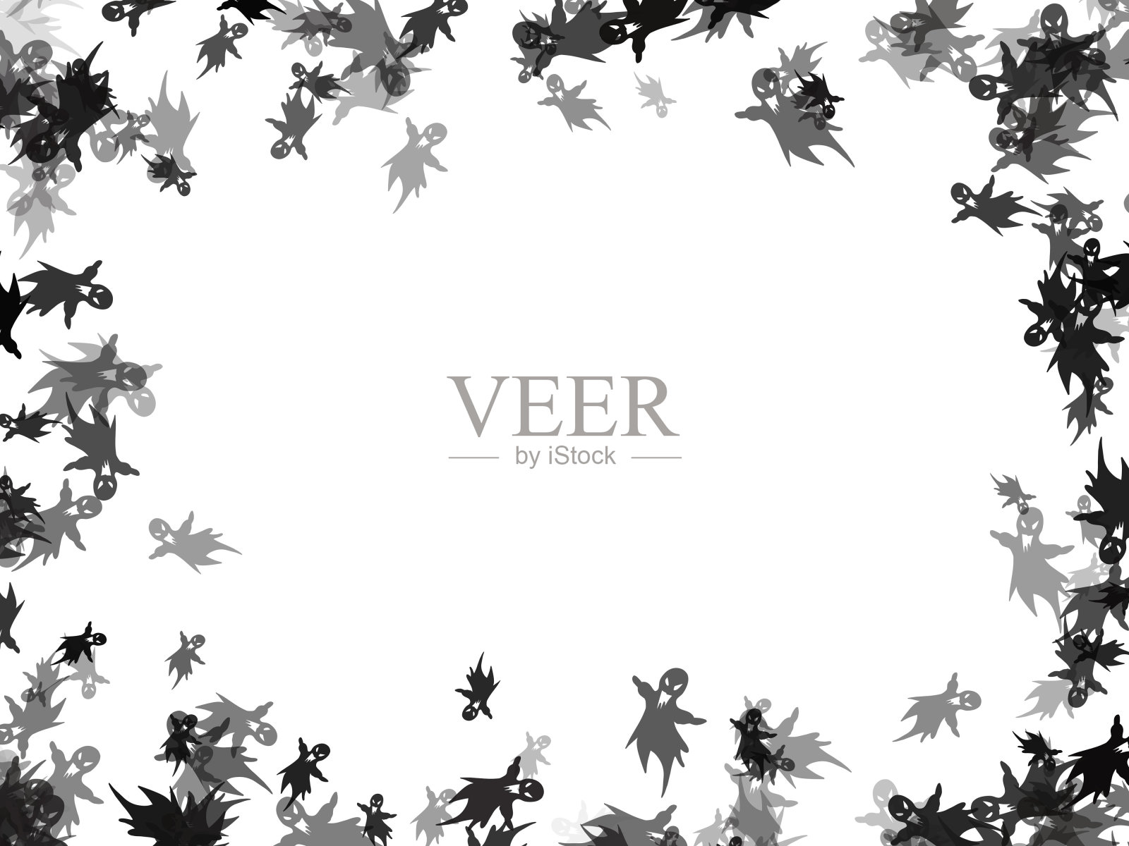 万圣节框架背景插图。幽灵万圣节框架背景插图。恐怖万圣节框架背景。可怕的万圣节框架背景。万圣节装饰相框插画图片素材