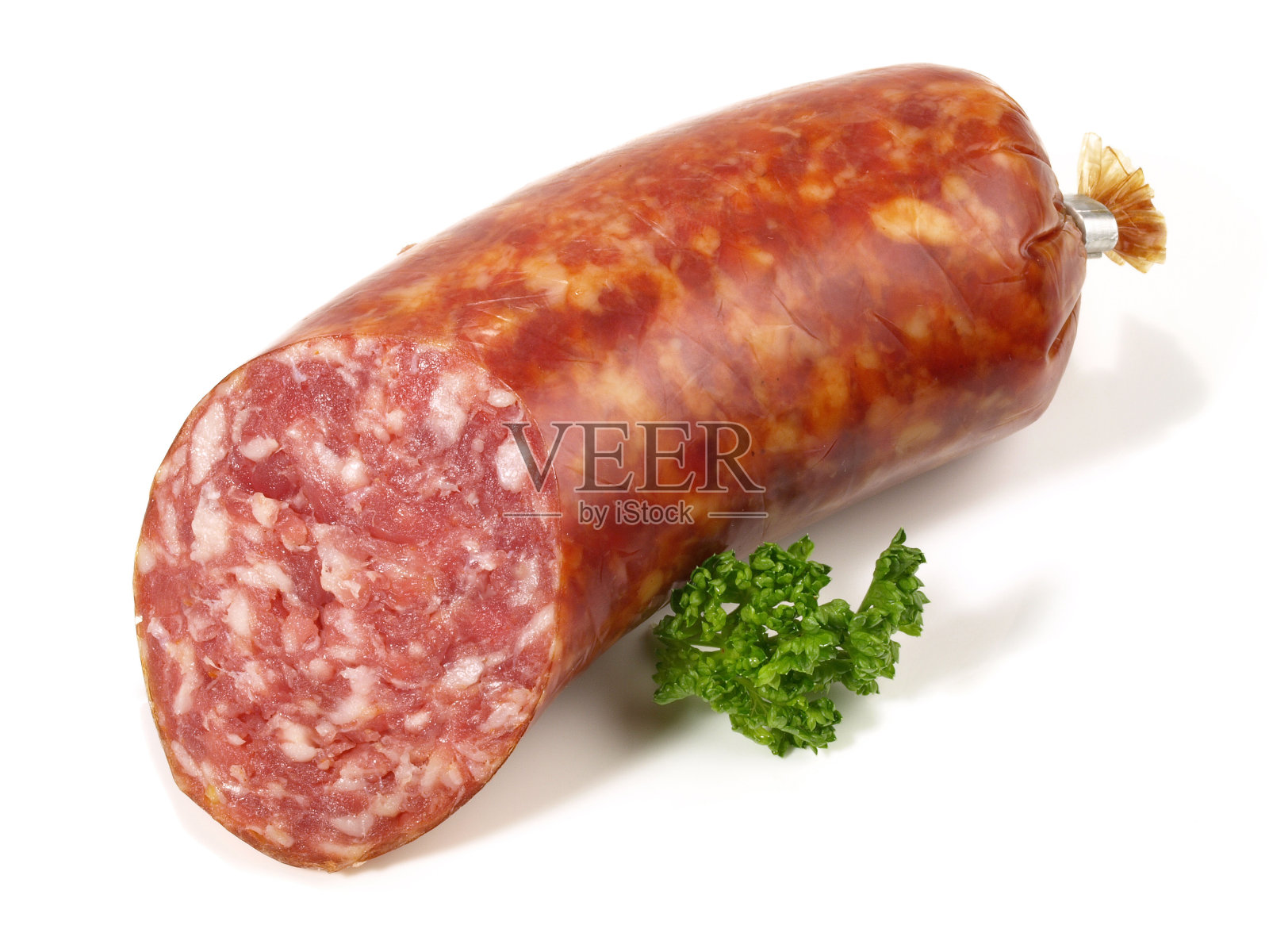 烟熏肉末香肠-分离照片摄影图片