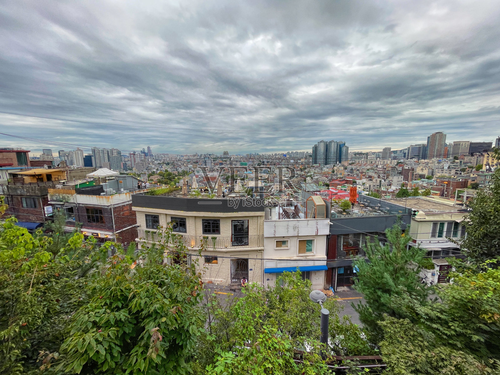 首尔阴天照片摄影图片