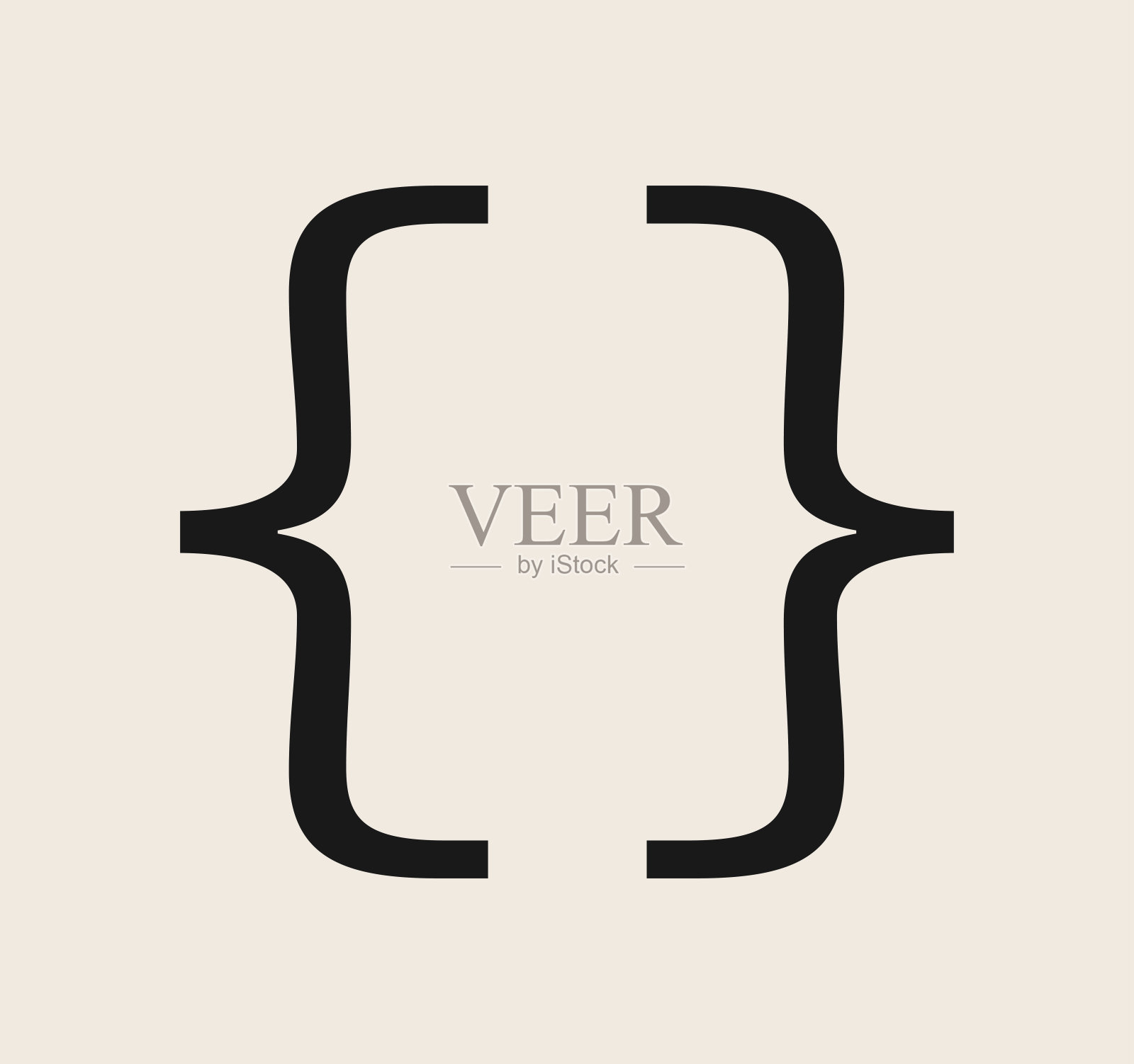 花括号符号和双括号。插画图片素材