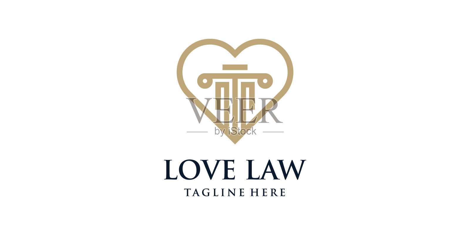 法律标志的设计理念带有爱律师的风格插画图片素材