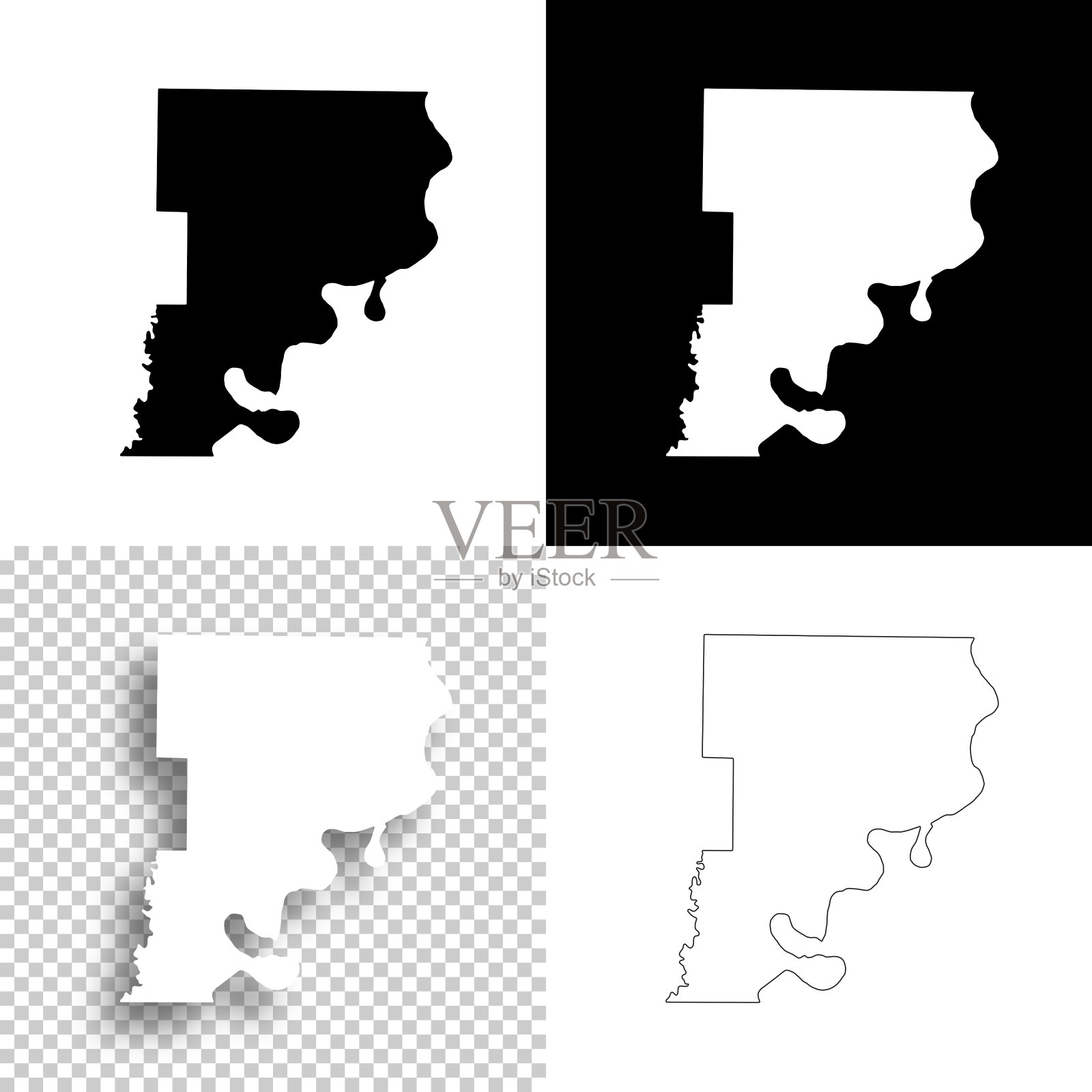 菲利普斯县，阿肯色州。设计地图。空白，白色和黑色背景插画图片素材