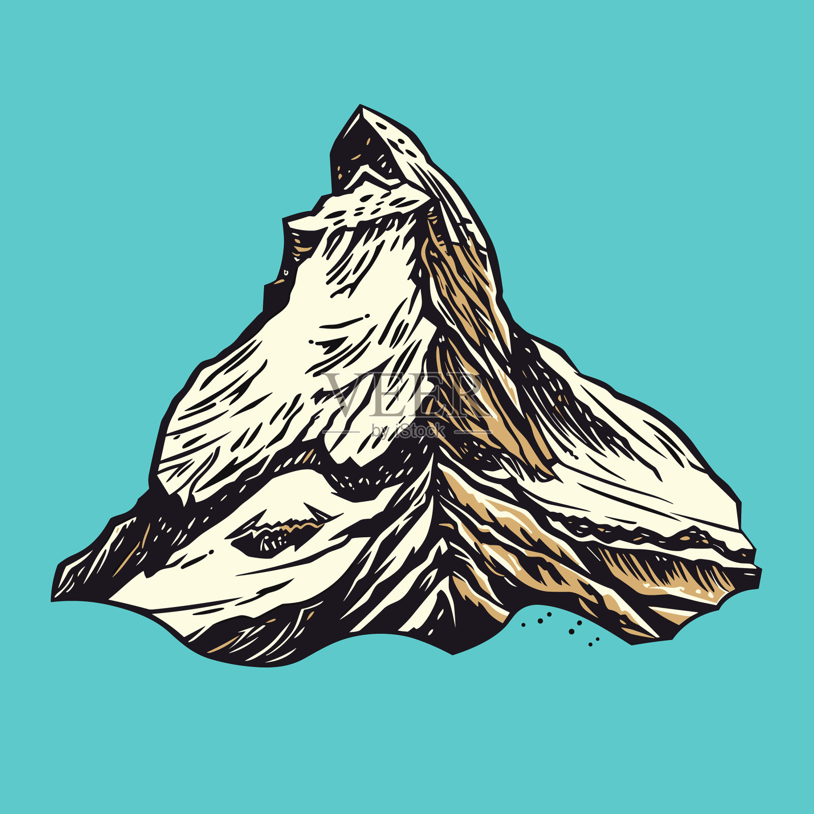 Matterhorn手绘漫画插画图片素材