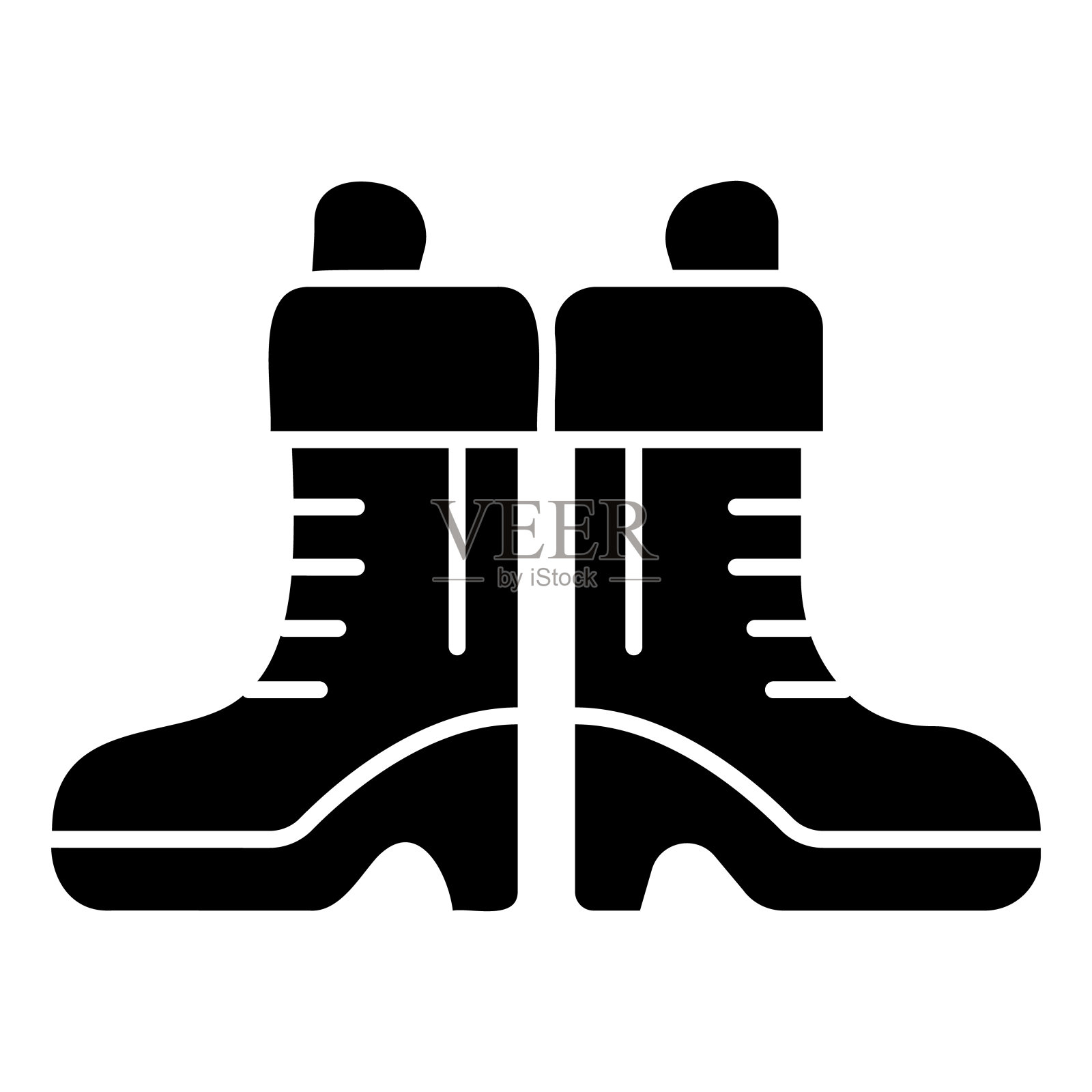 女性冬季靴子固体图标，母亲节的概念，女性冬季鞋在白色背景上的标志，优雅的靴子图标在字形风格的移动概念网页设计。矢量图形。插画图片素材