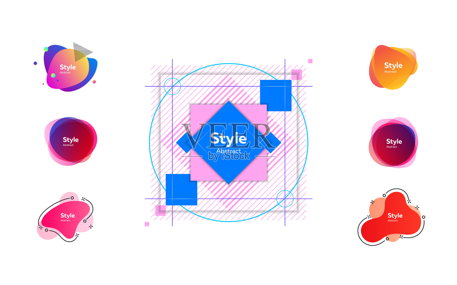 明亮的多色抽象形式插画图片素材