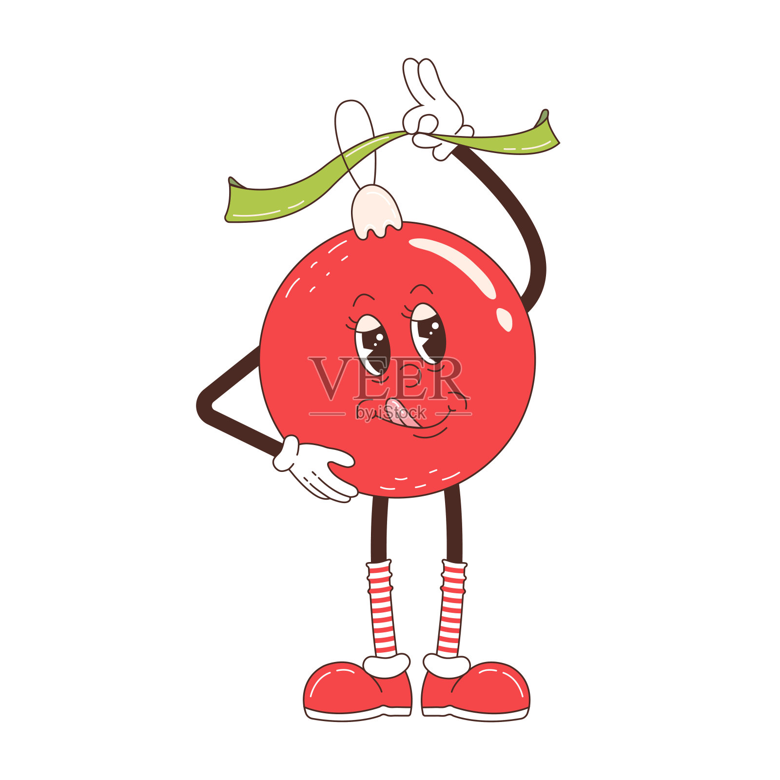 复古卡通圣诞舞会人物。插画图片素材