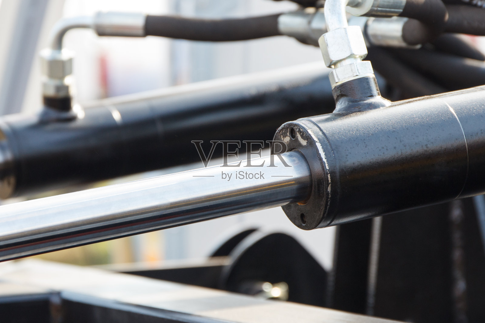 液压和气动机械的活塞或执行器。技术概念照片摄影图片