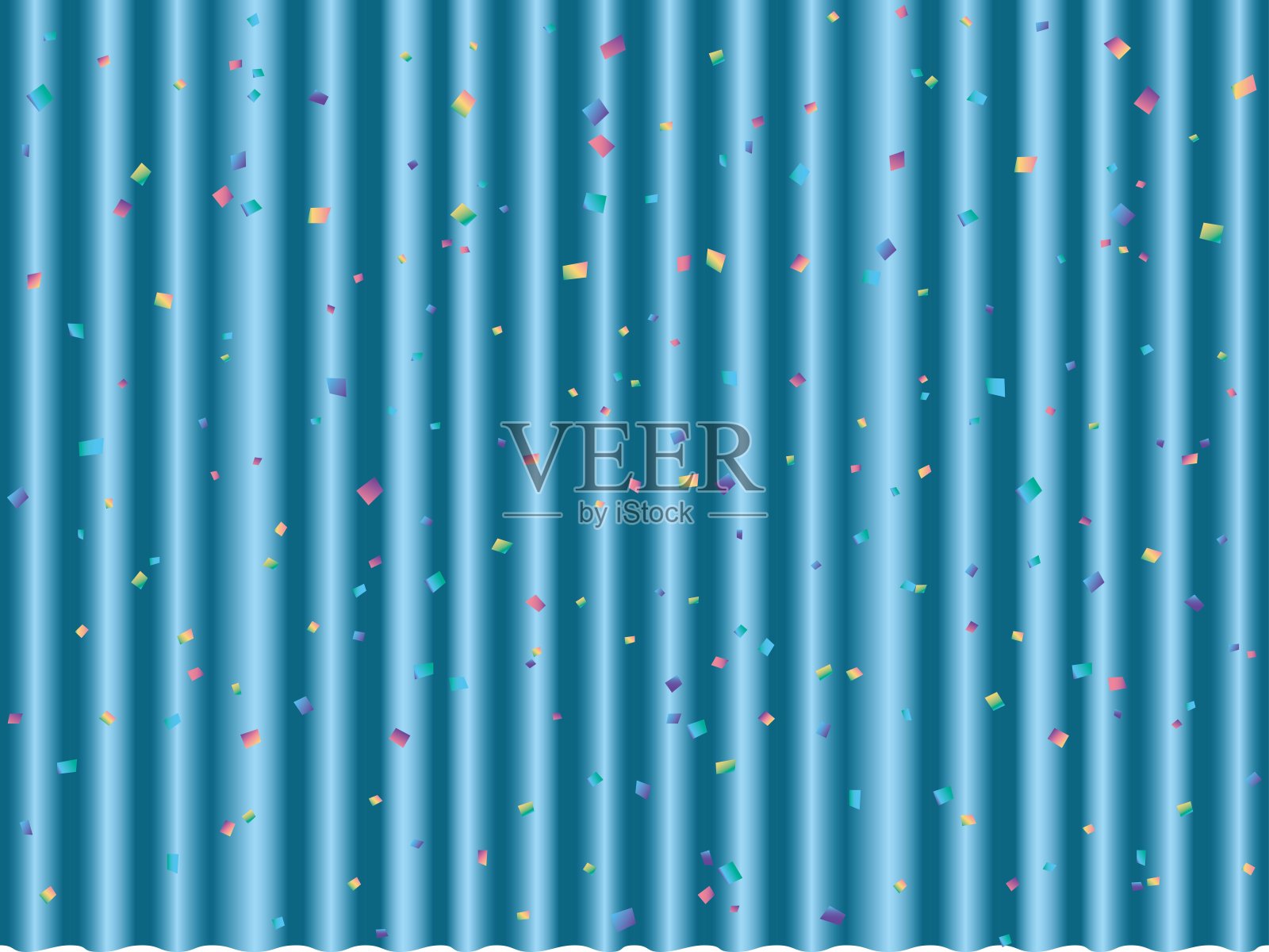 窗帘五彩纸屑插画图片素材