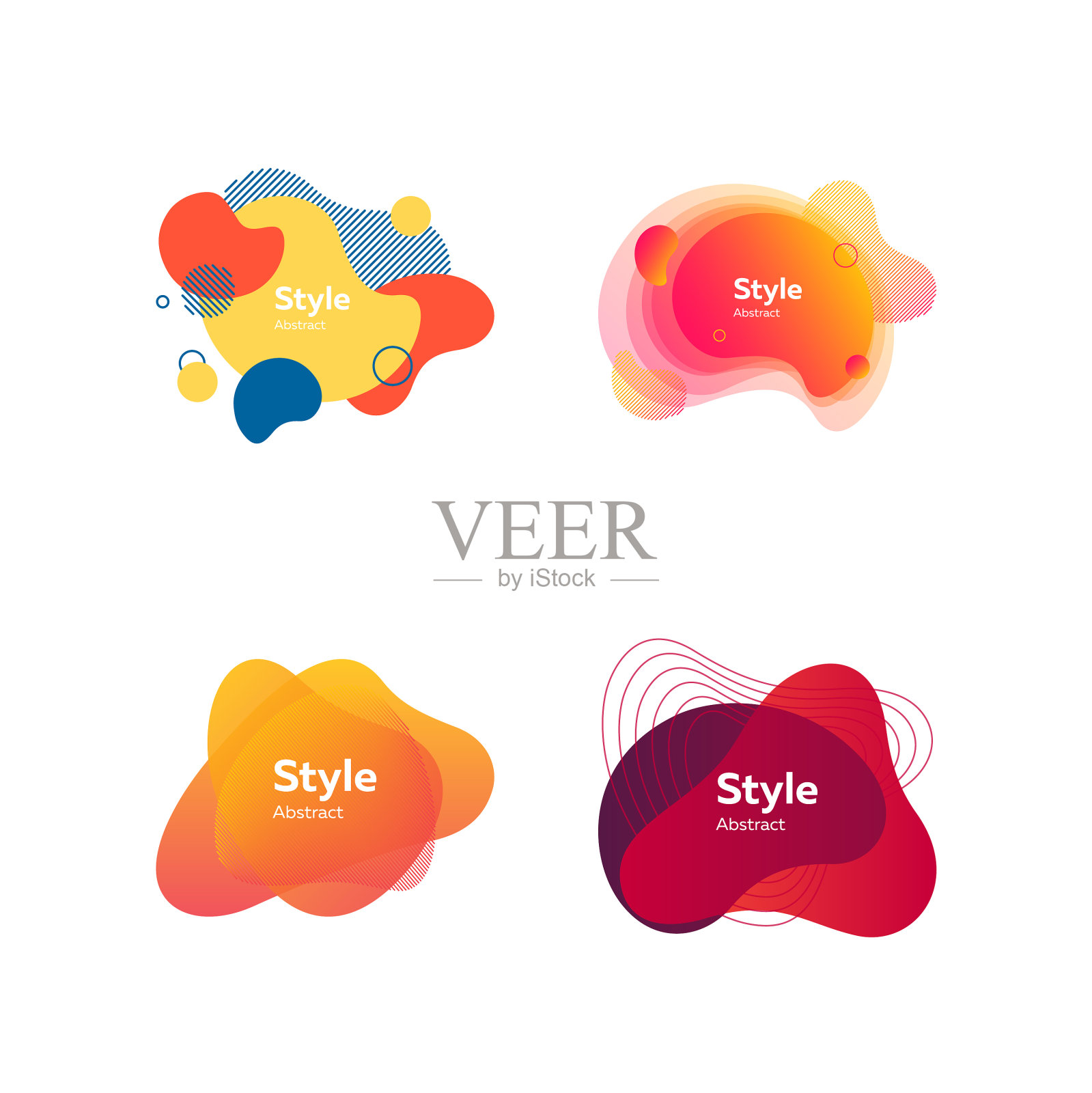 集现代设计色彩元素插画图片素材