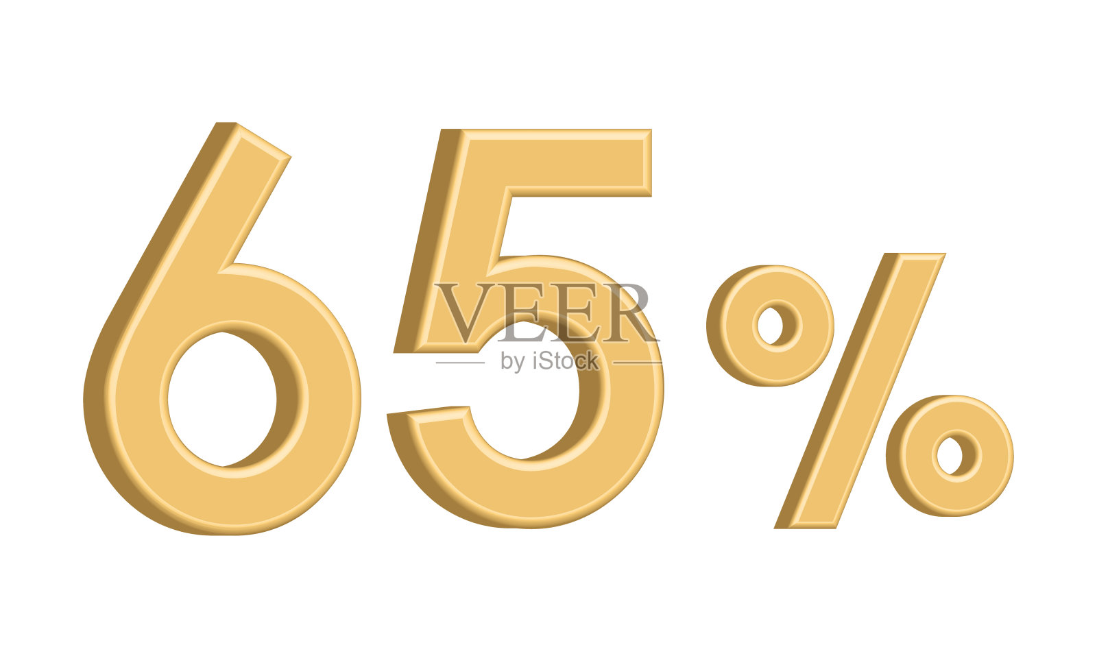 黄金三维矢量数65%插画图片素材