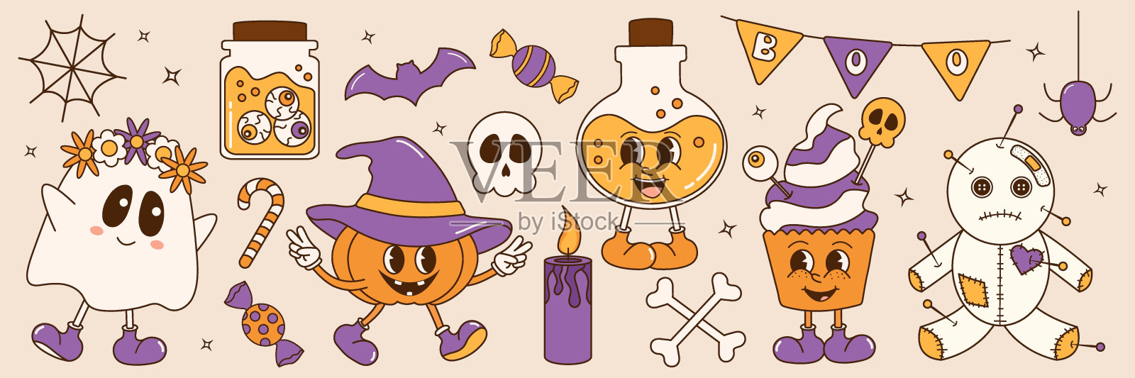 万圣节套装2插画图片素材