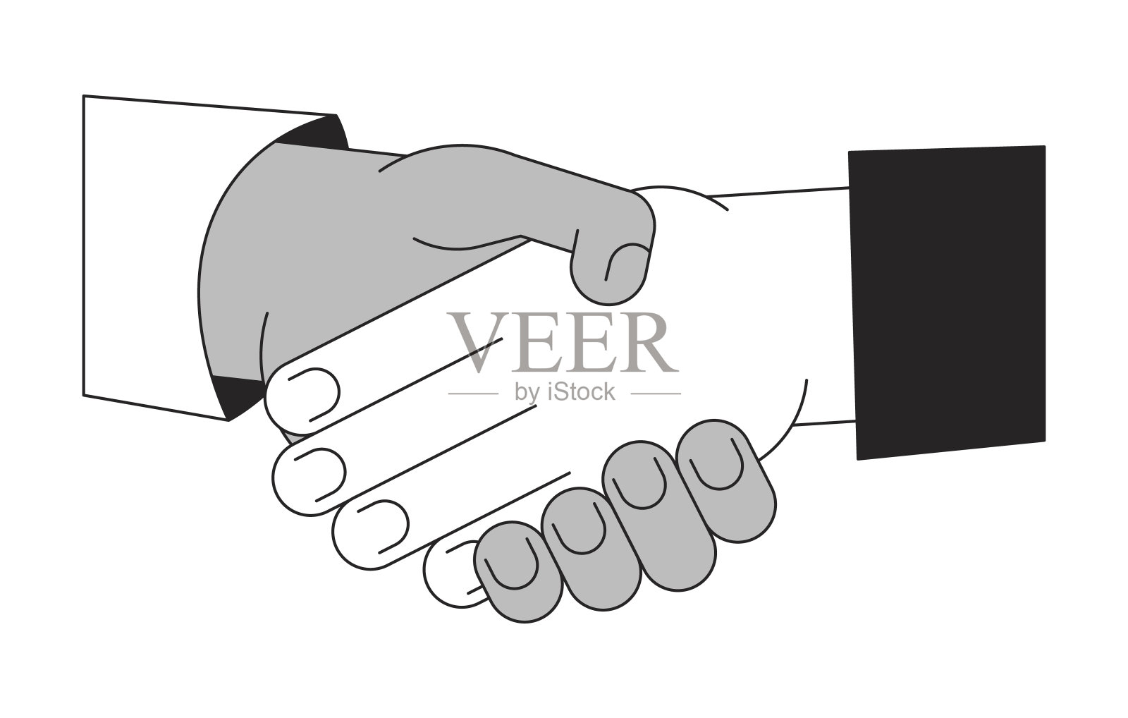 网络握手bw概念矢量现场插图插画图片素材