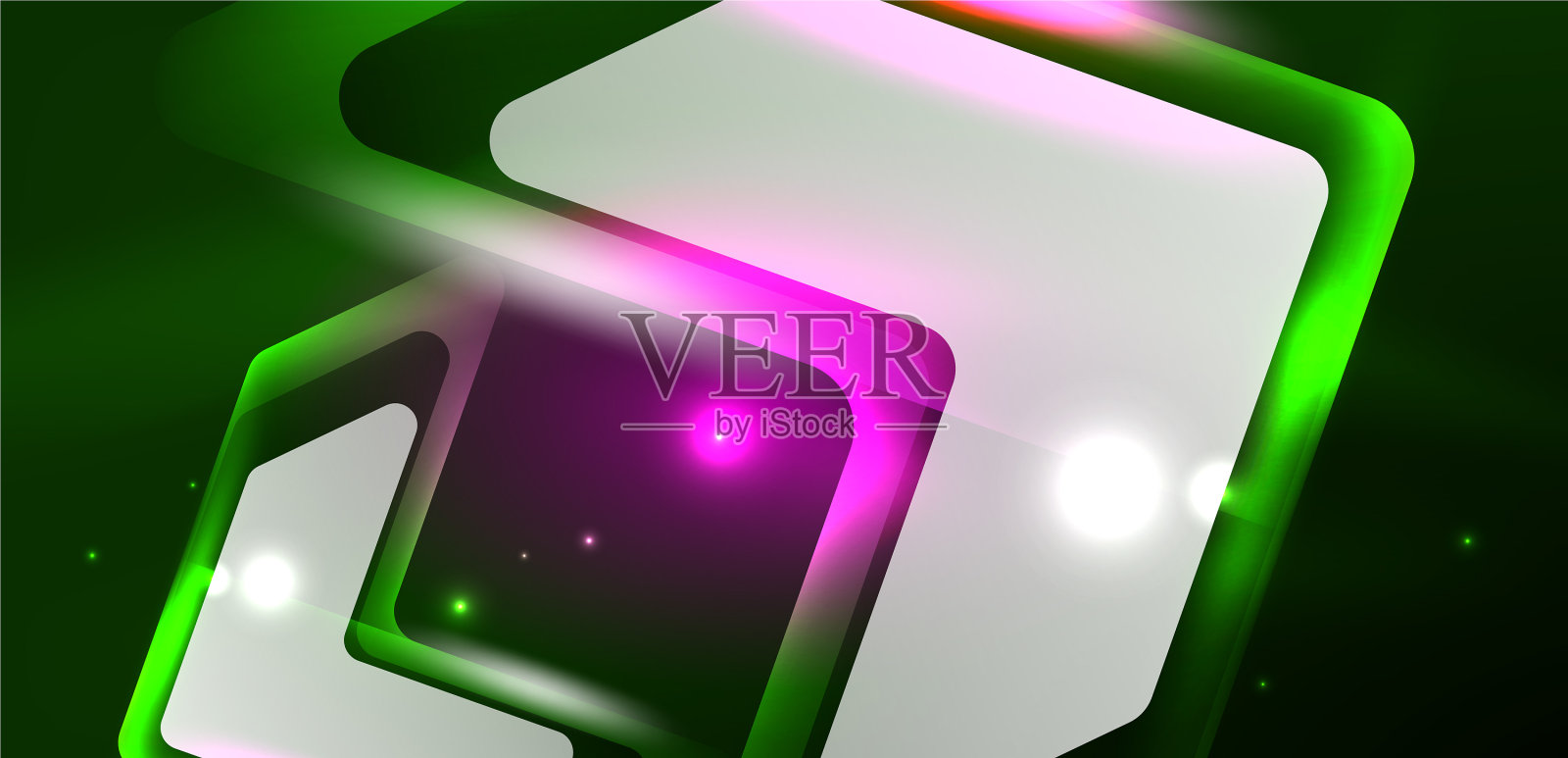 霓虹灯发光的高科技线条和箭头插画图片素材