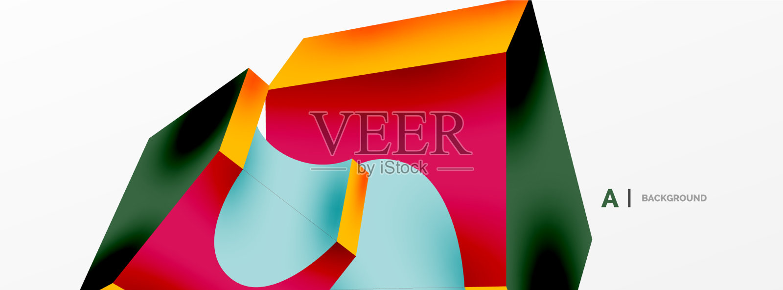 抽象背景-三维抽象形状壁纸插画图片素材