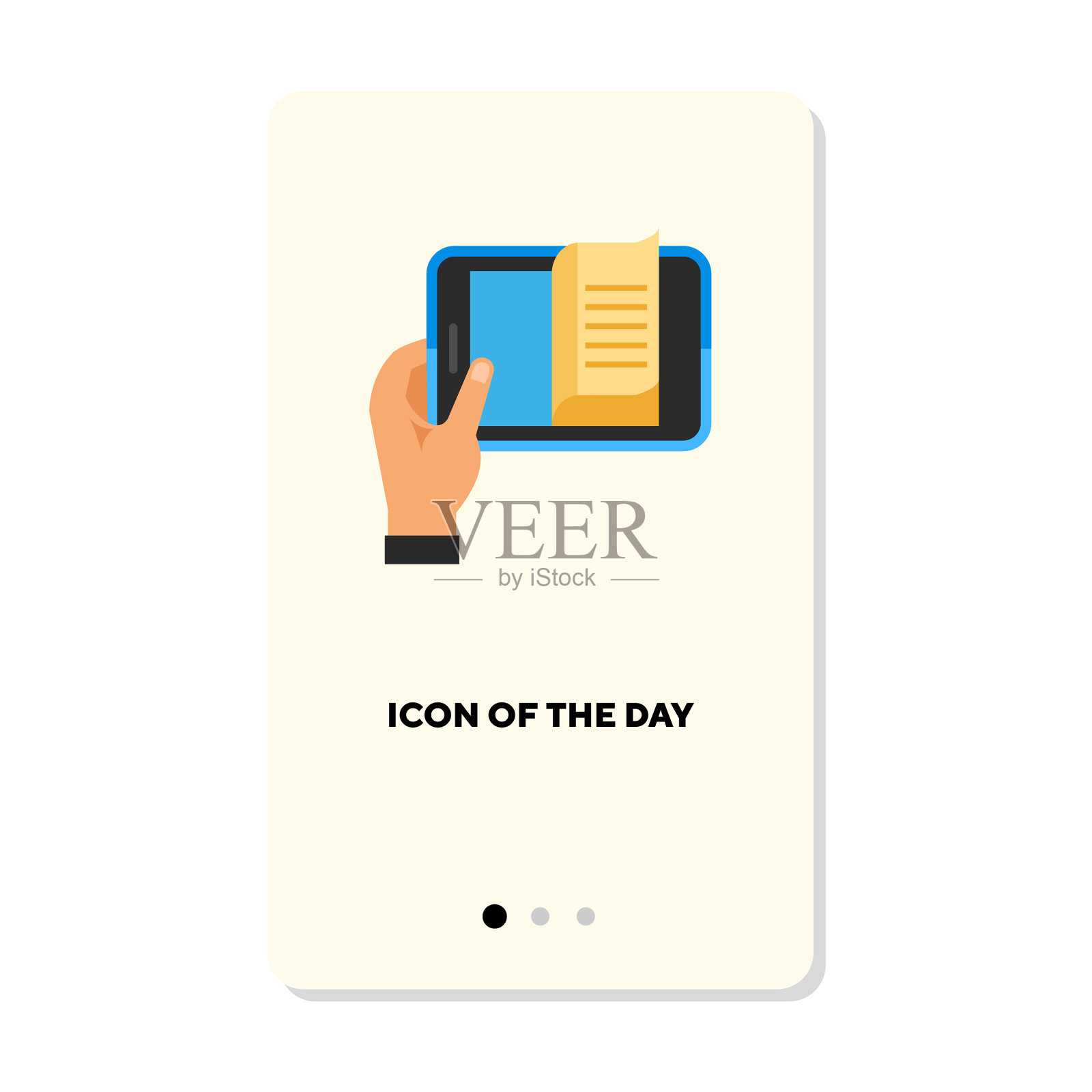 平板电脑和电子书阅读器的平面图标插画图片素材