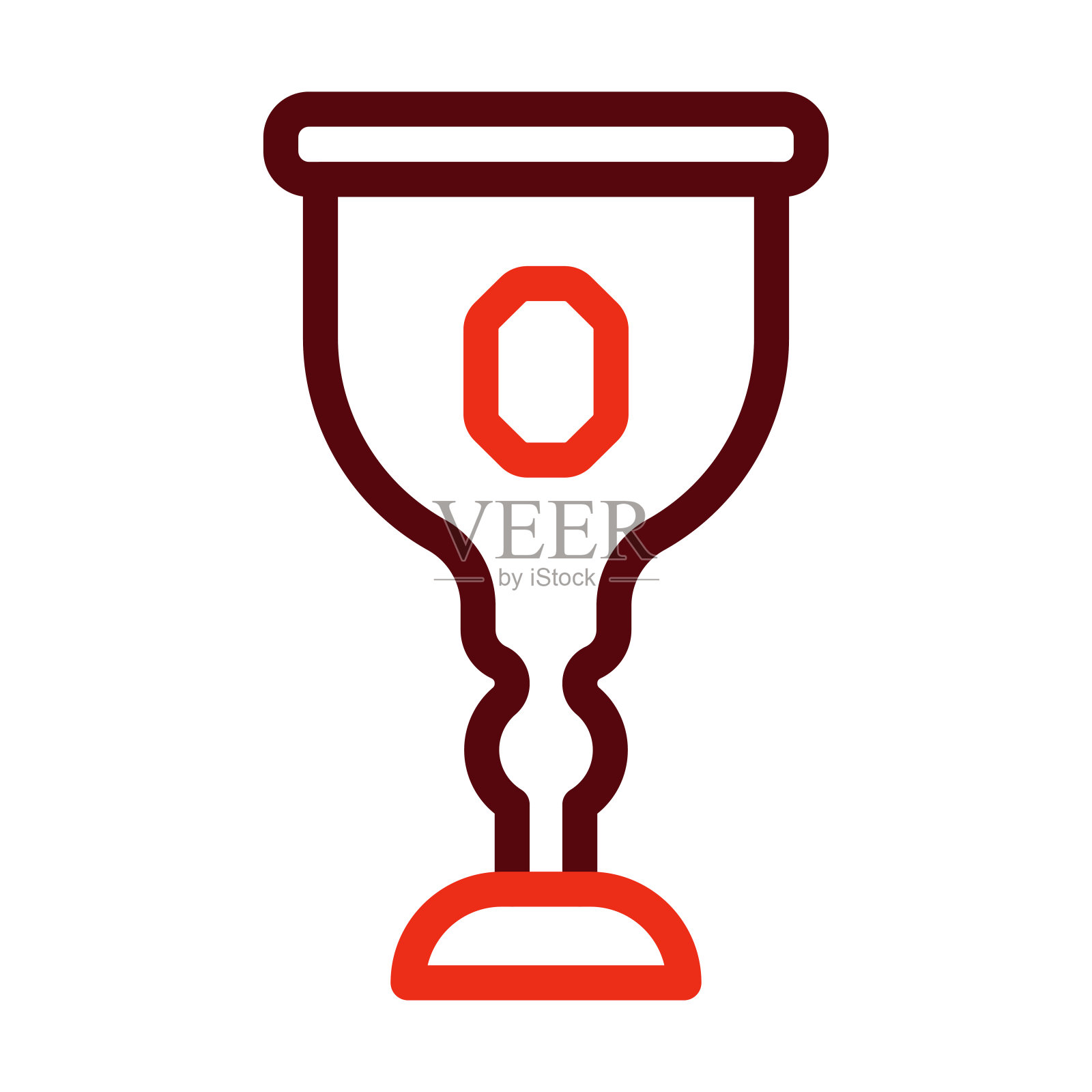 高脚杯矢量粗线两种颜色图标的个人和商业用途。插画图片素材