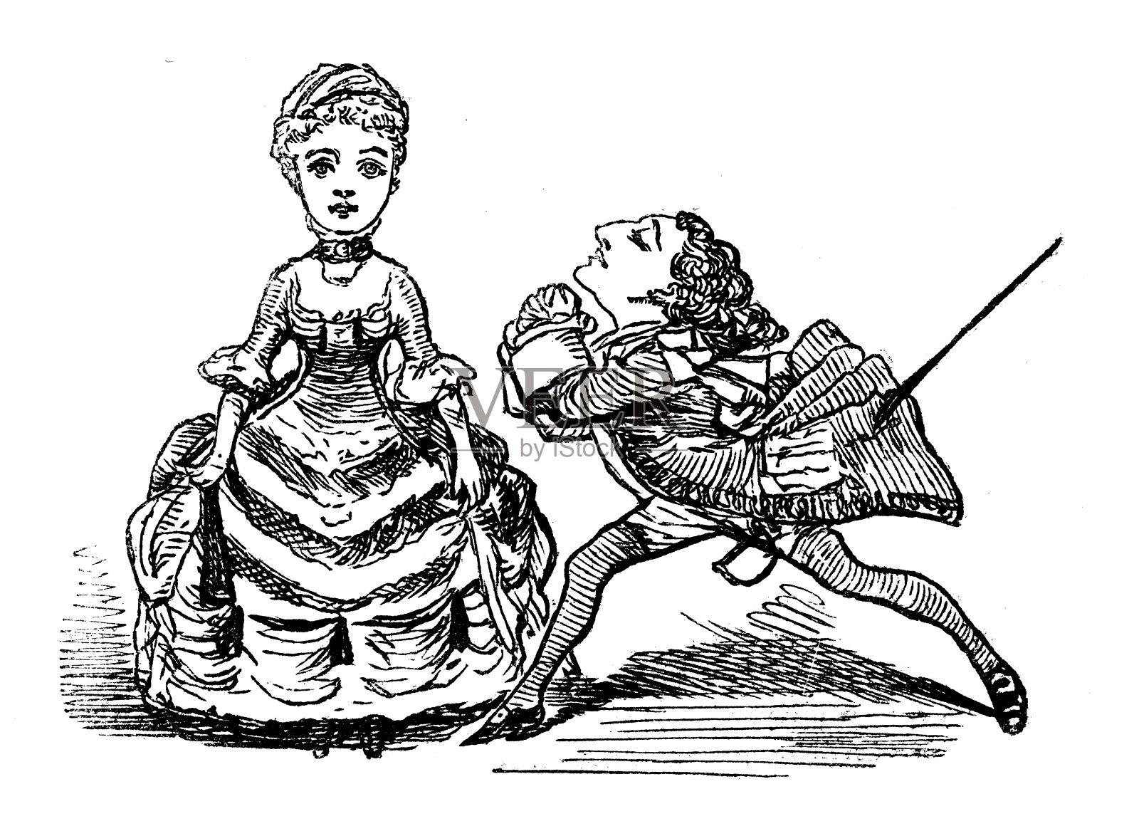 英国讽刺漫画插画图片素材