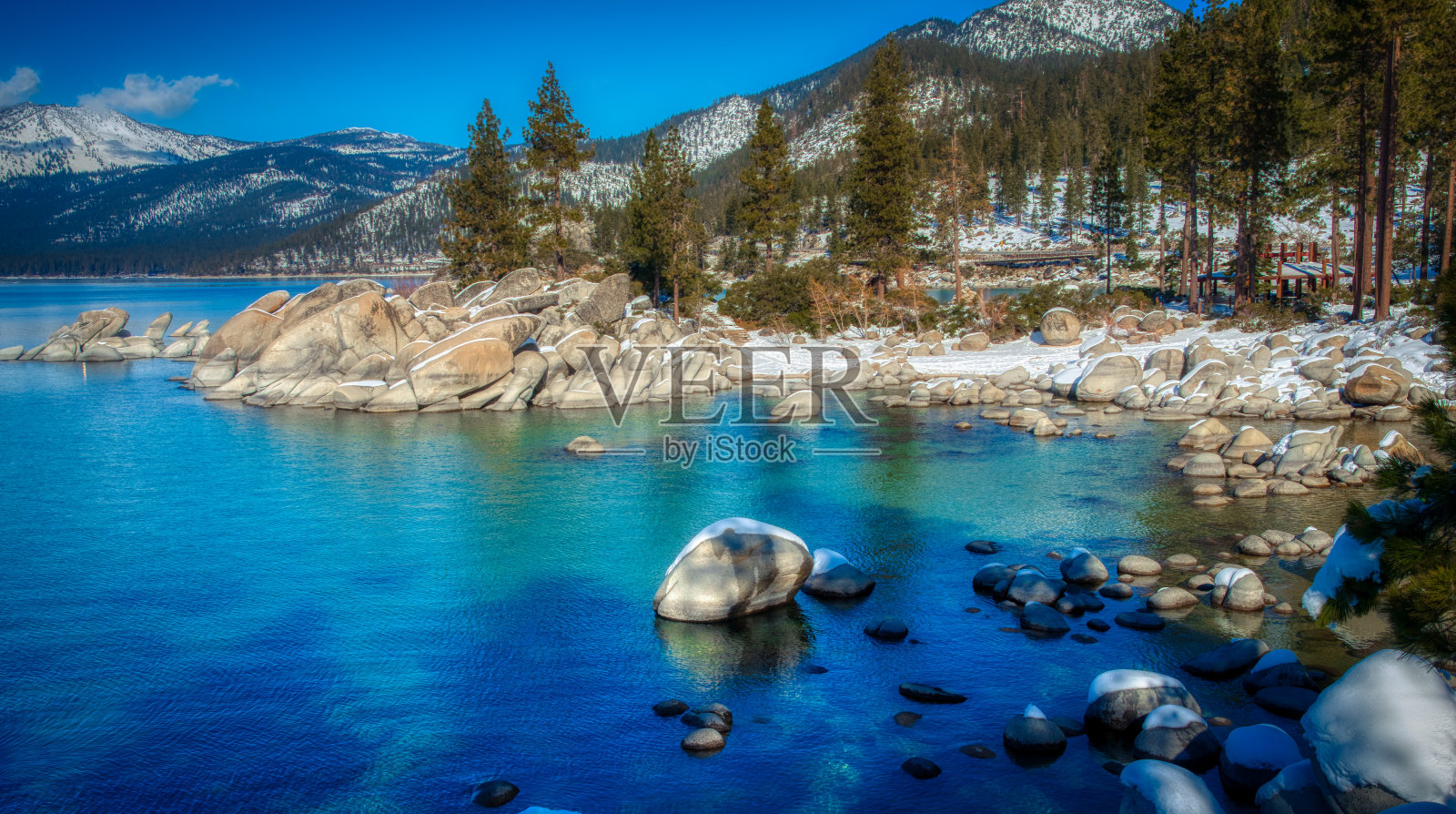 冬天的太浩湖照片摄影图片