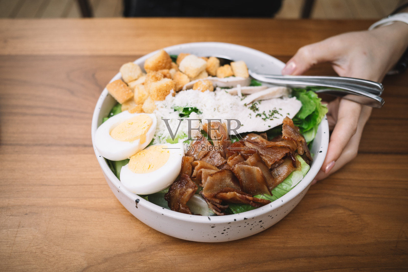 凯撒沙拉照片摄影图片