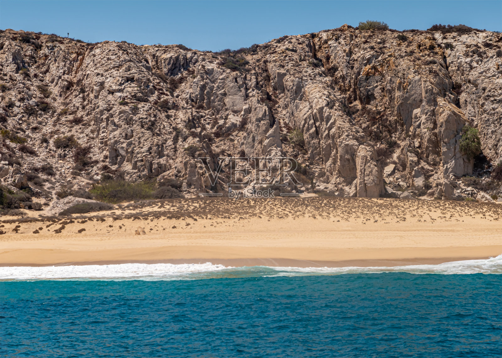 墨西哥卡波圣卢卡斯，空旷的Playa de los Amantes海滩照片摄影图片