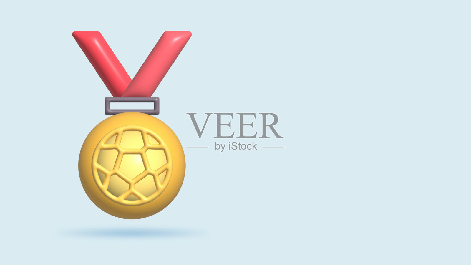 3d渲染金牌最小图标插图。获奖者和胜利的概念。插画图片素材