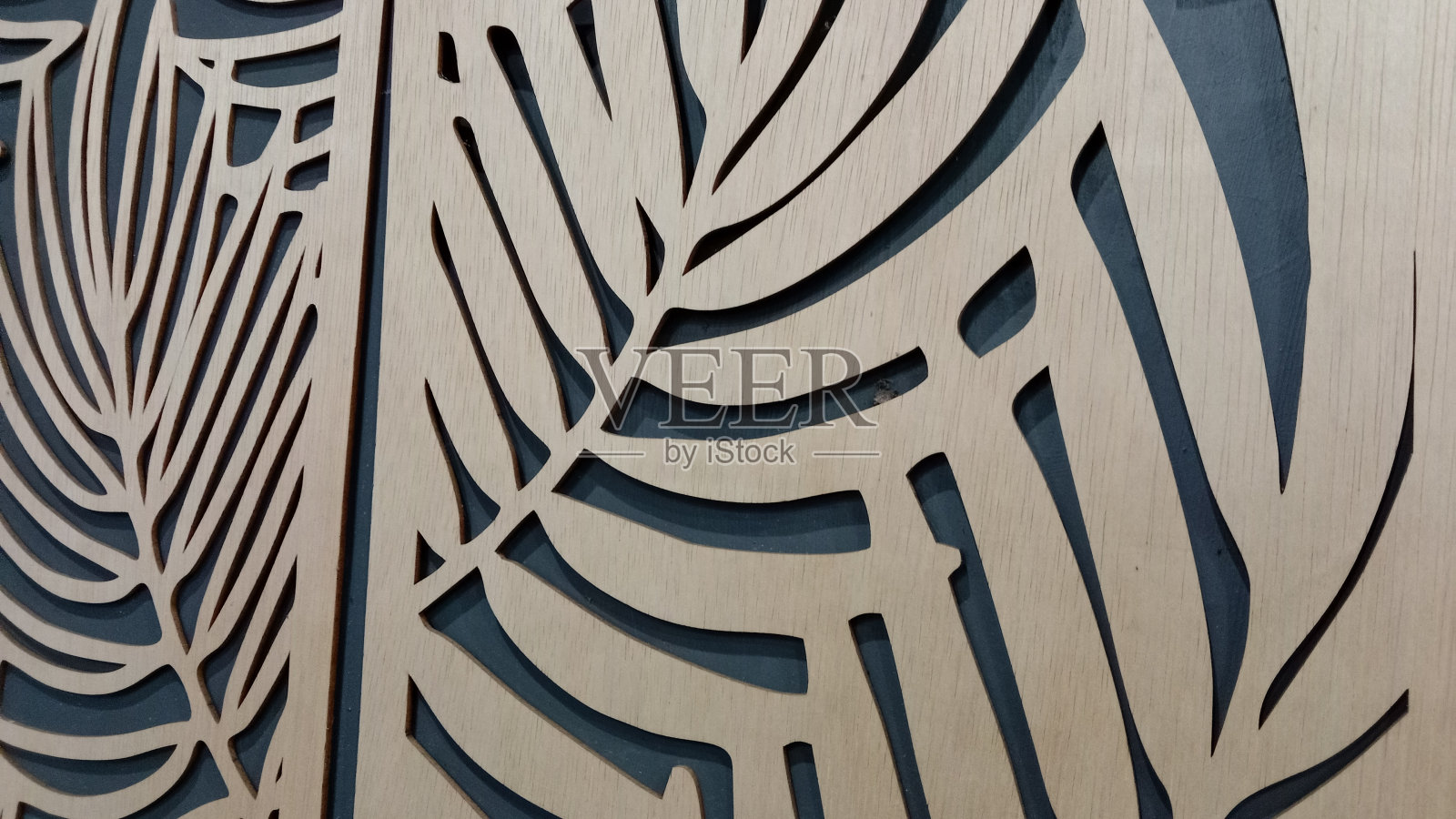 木叶墙装饰照片摄影图片